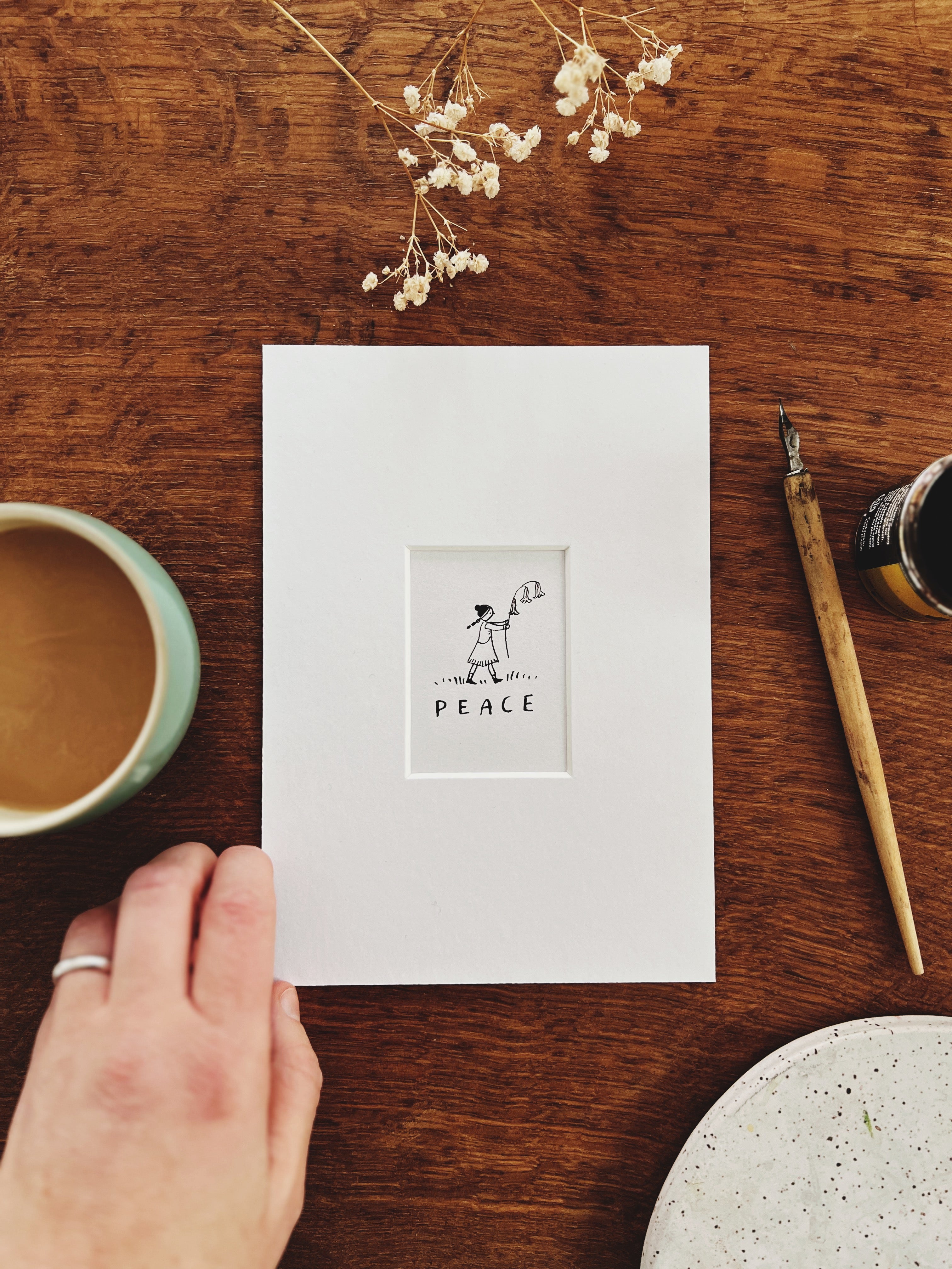 Peace One: original ink drawing