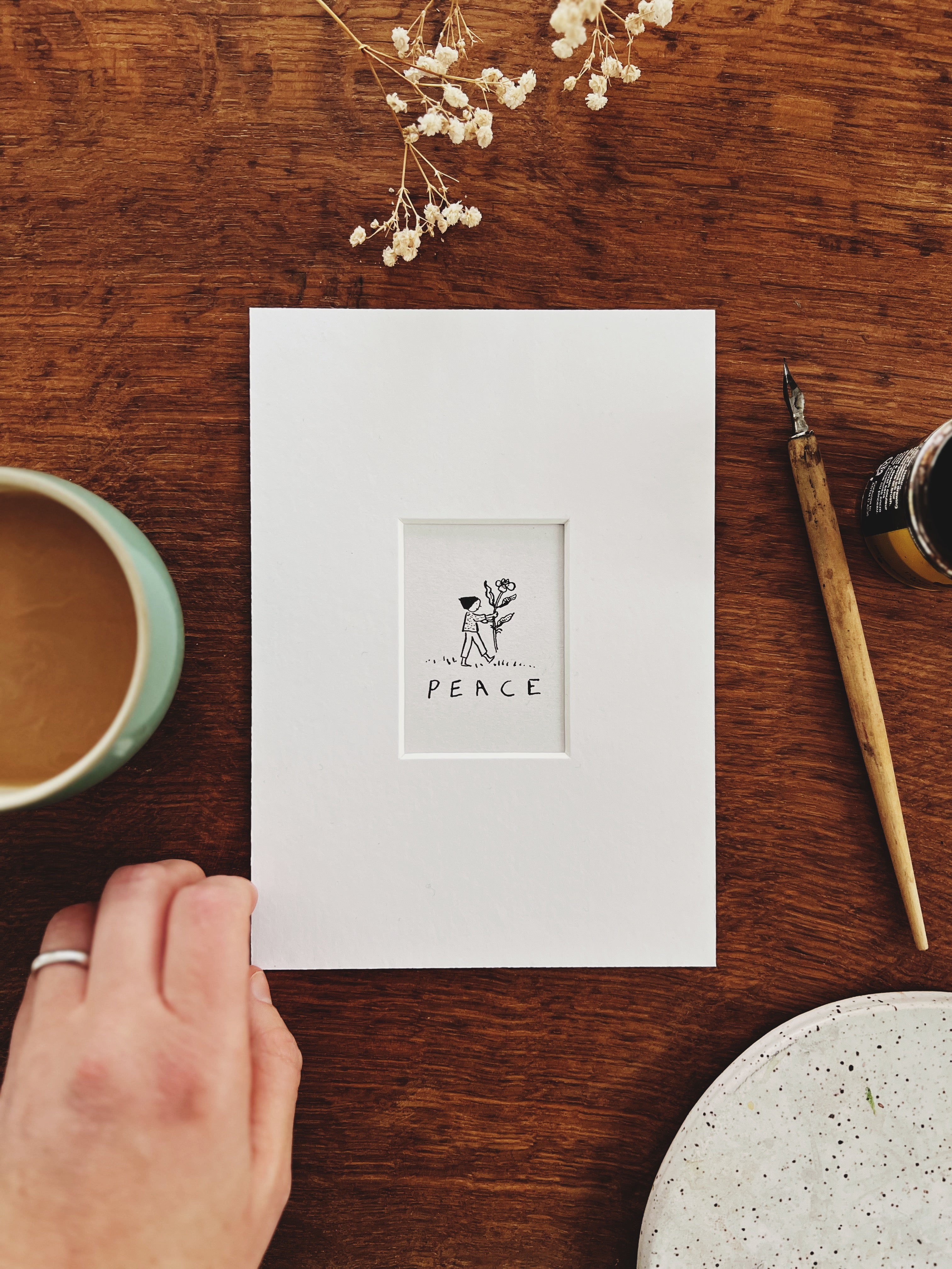 Peace three: original ink drawing