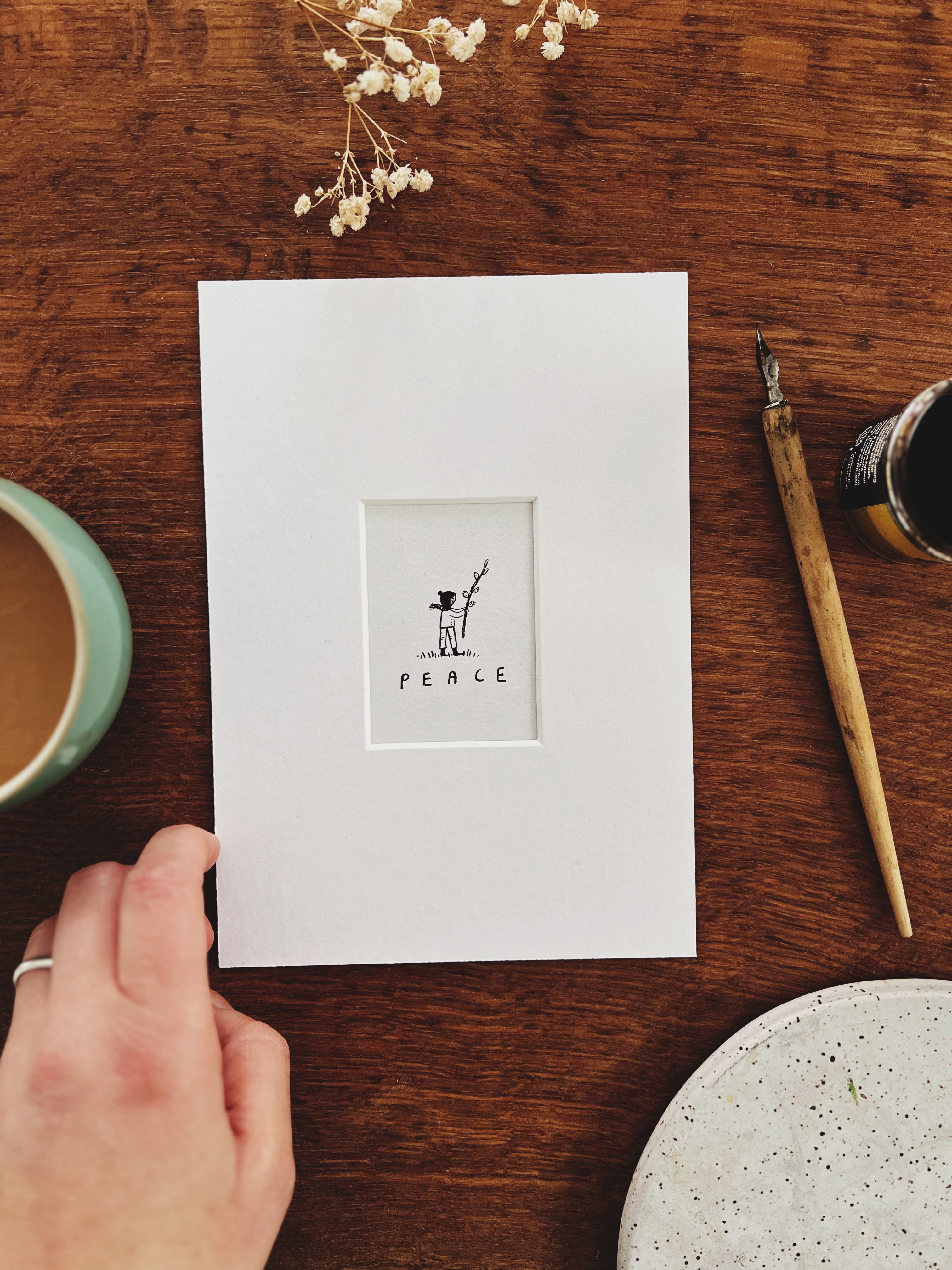 Peace four: original ink drawing