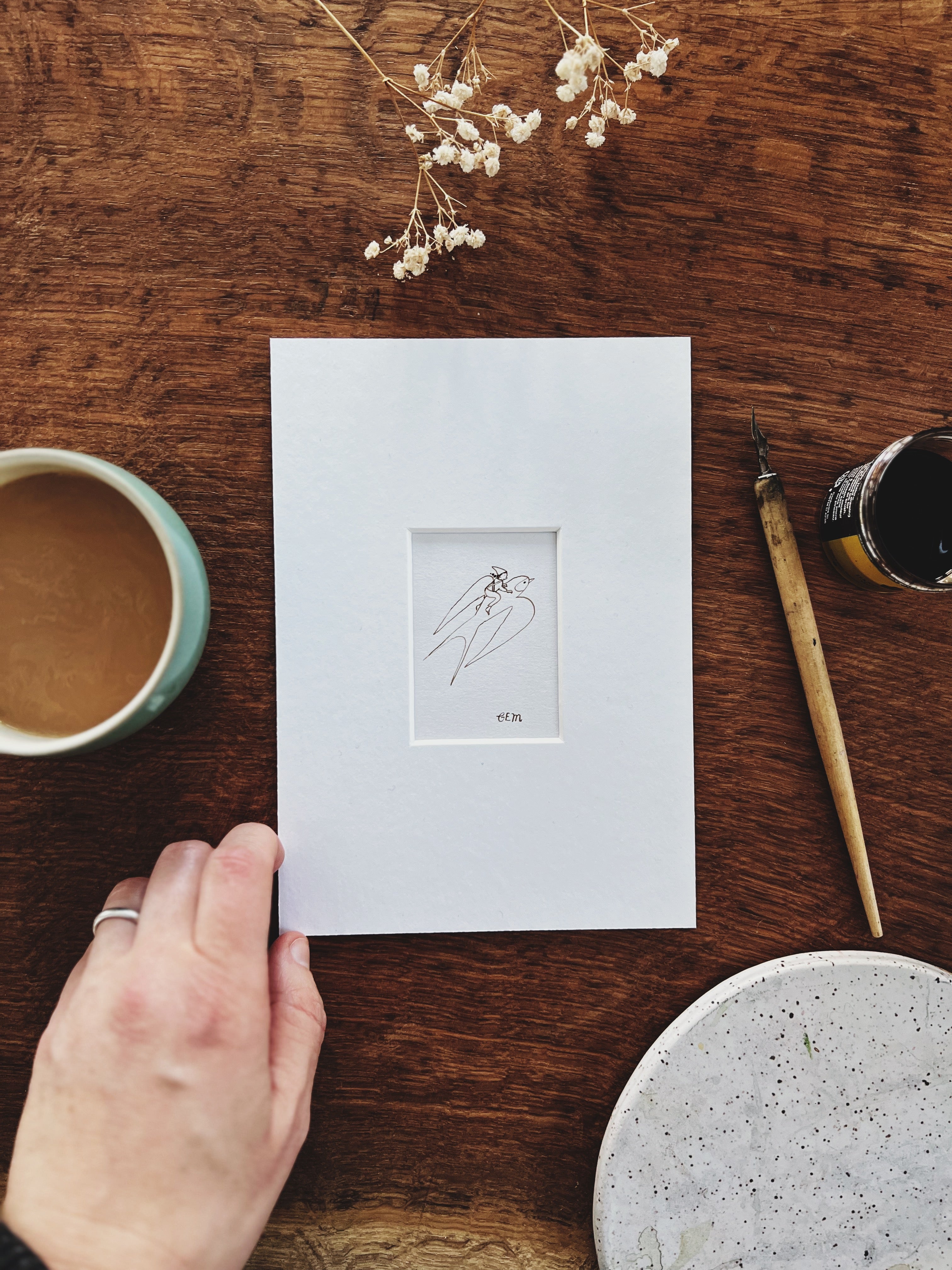 Swallow One: original ink drawing