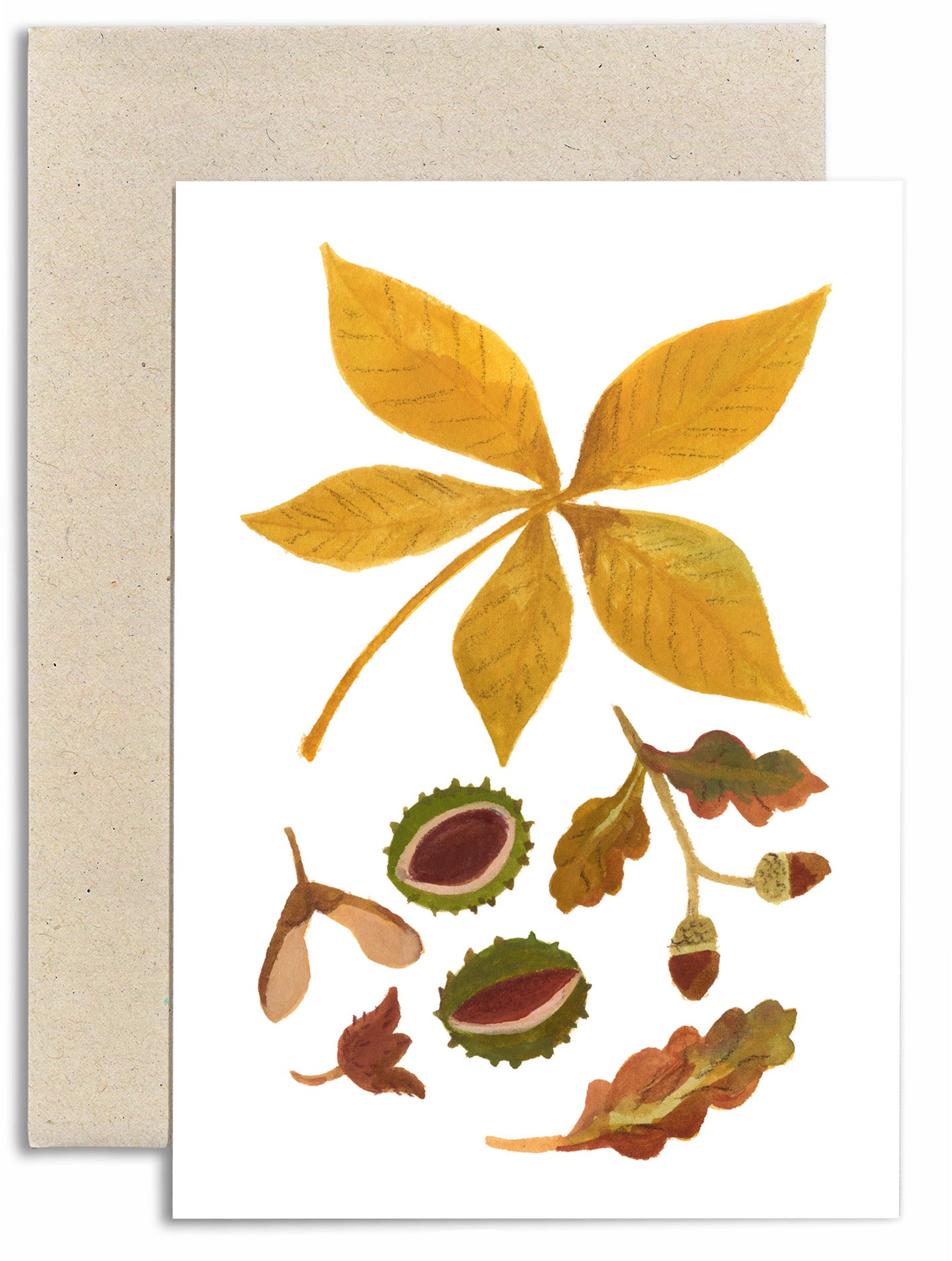 Autumn Leaves and Seeds Card