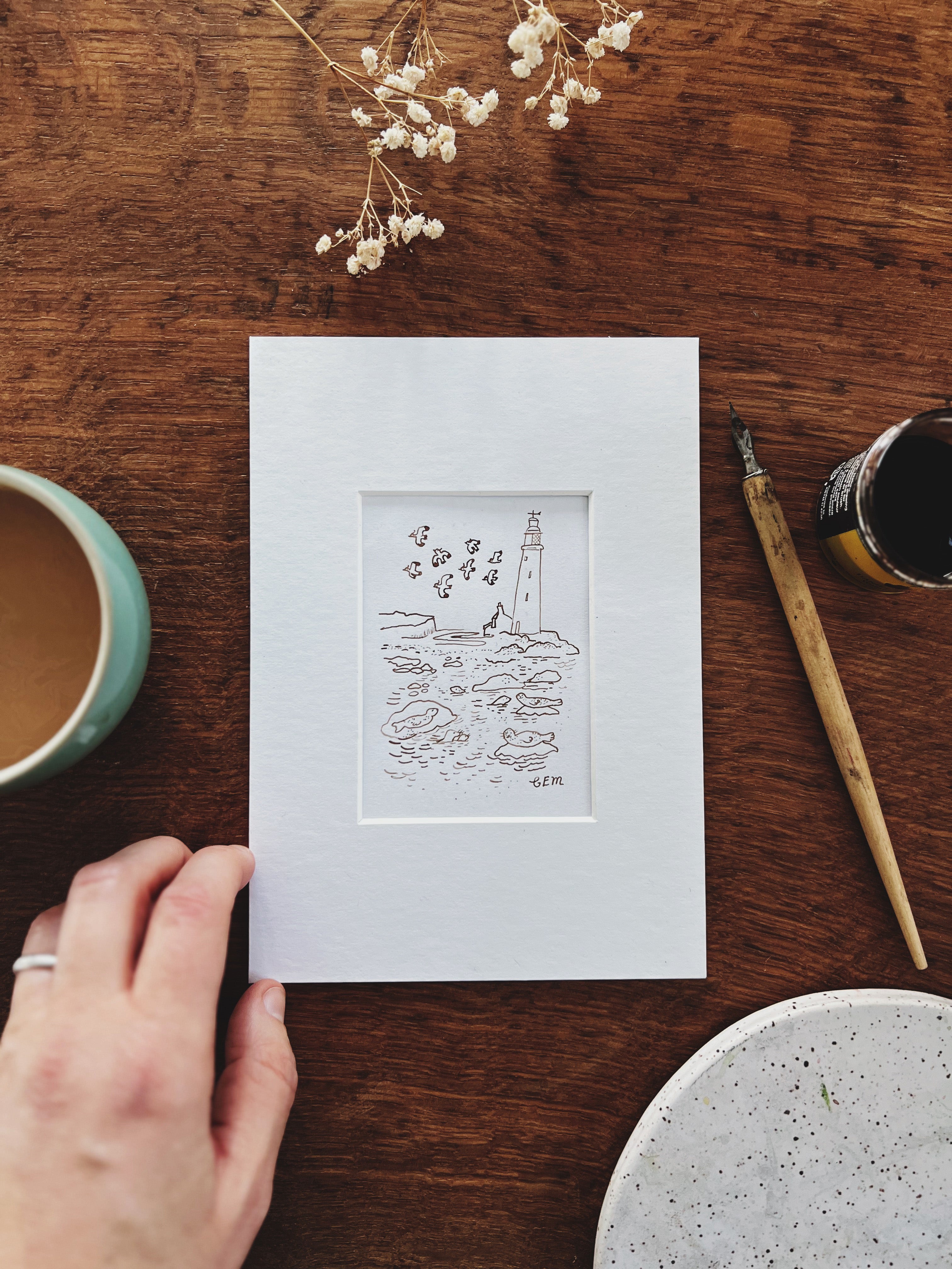 The Lighthouse: original ink drawing