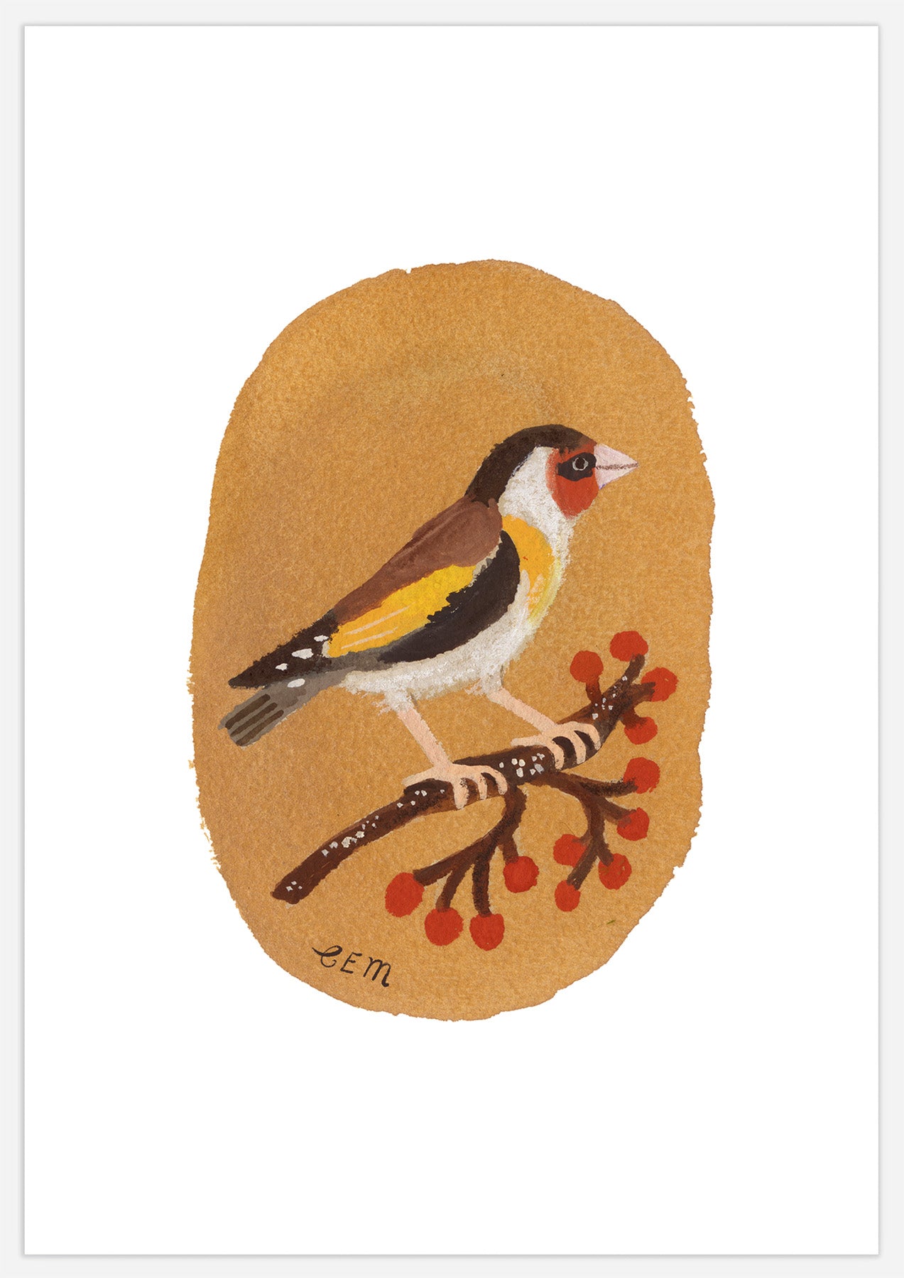 Goldfinch and Berries Print