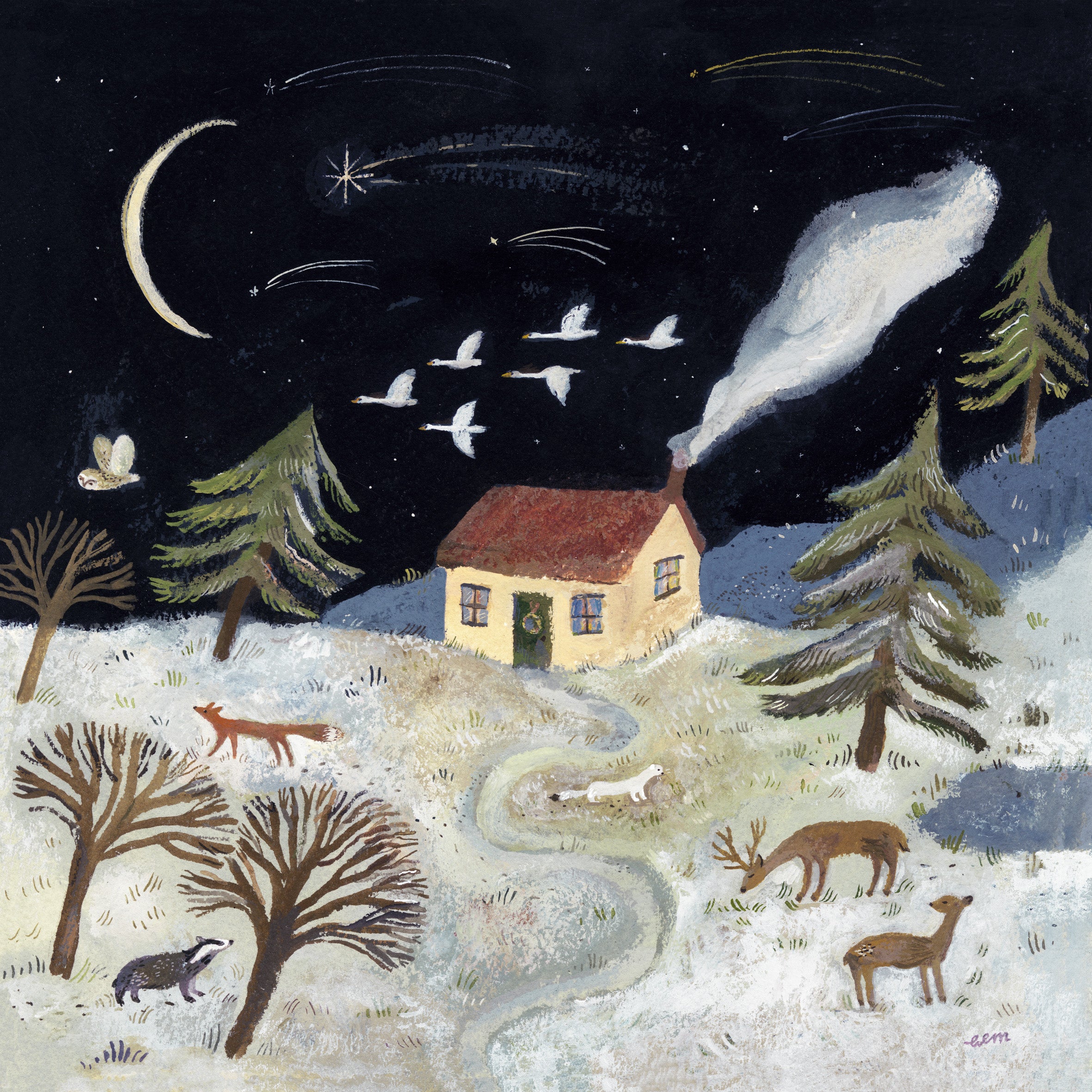A Night in Winter 20x20cm Print