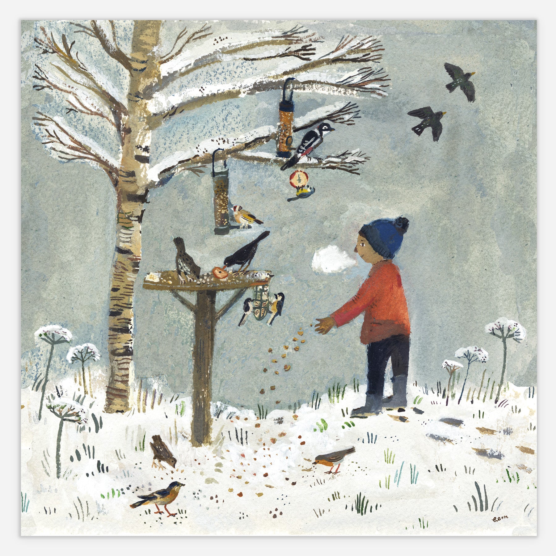 Feeding the Birds 20x20cm Print