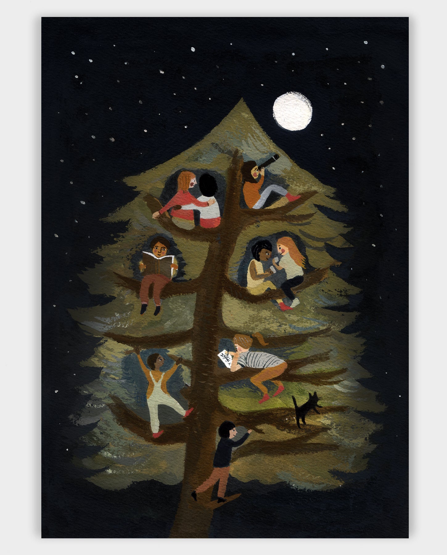 Friends in a Tree A4 or A5 print
