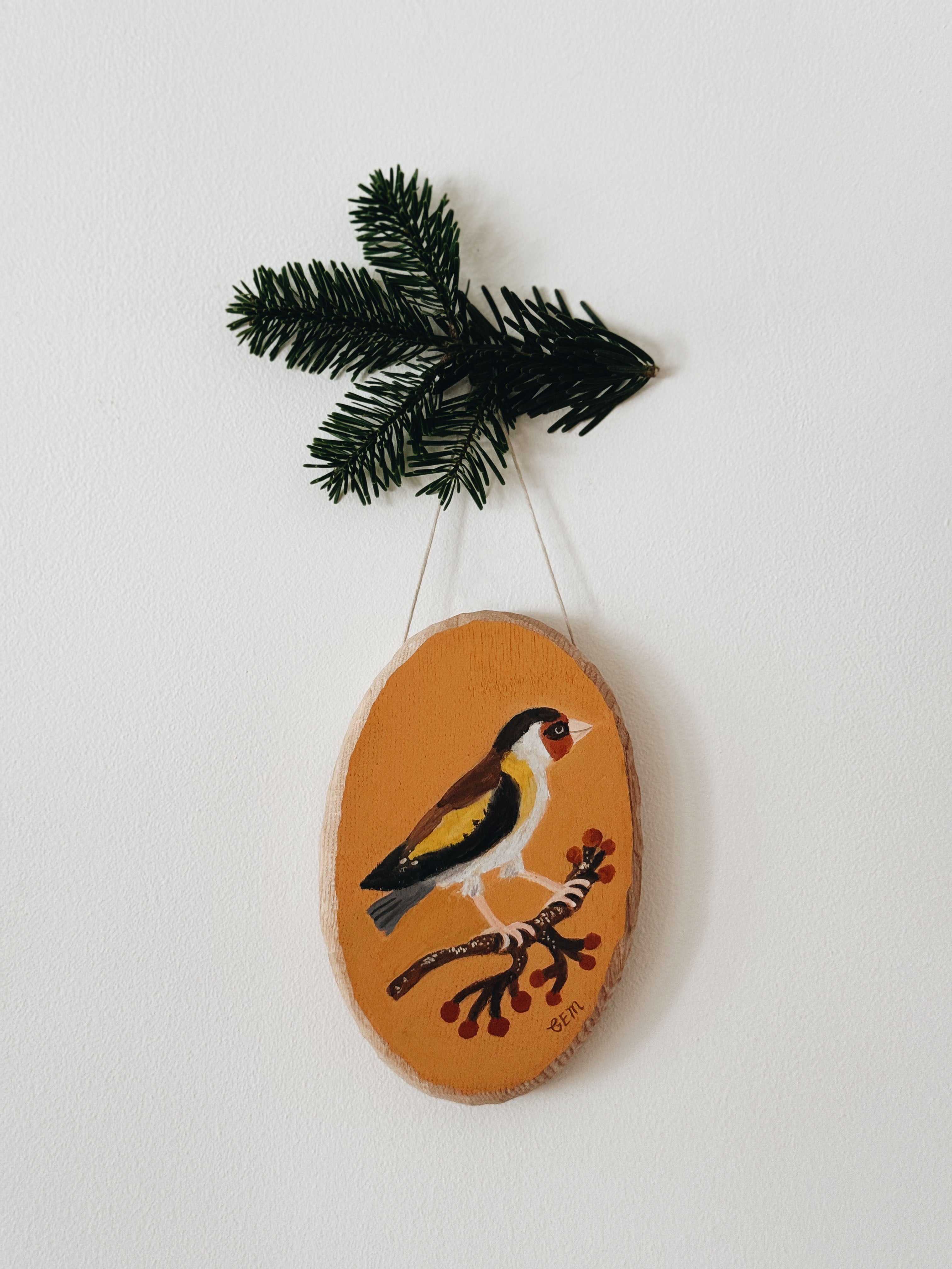 Goldfinch - original painting on wood