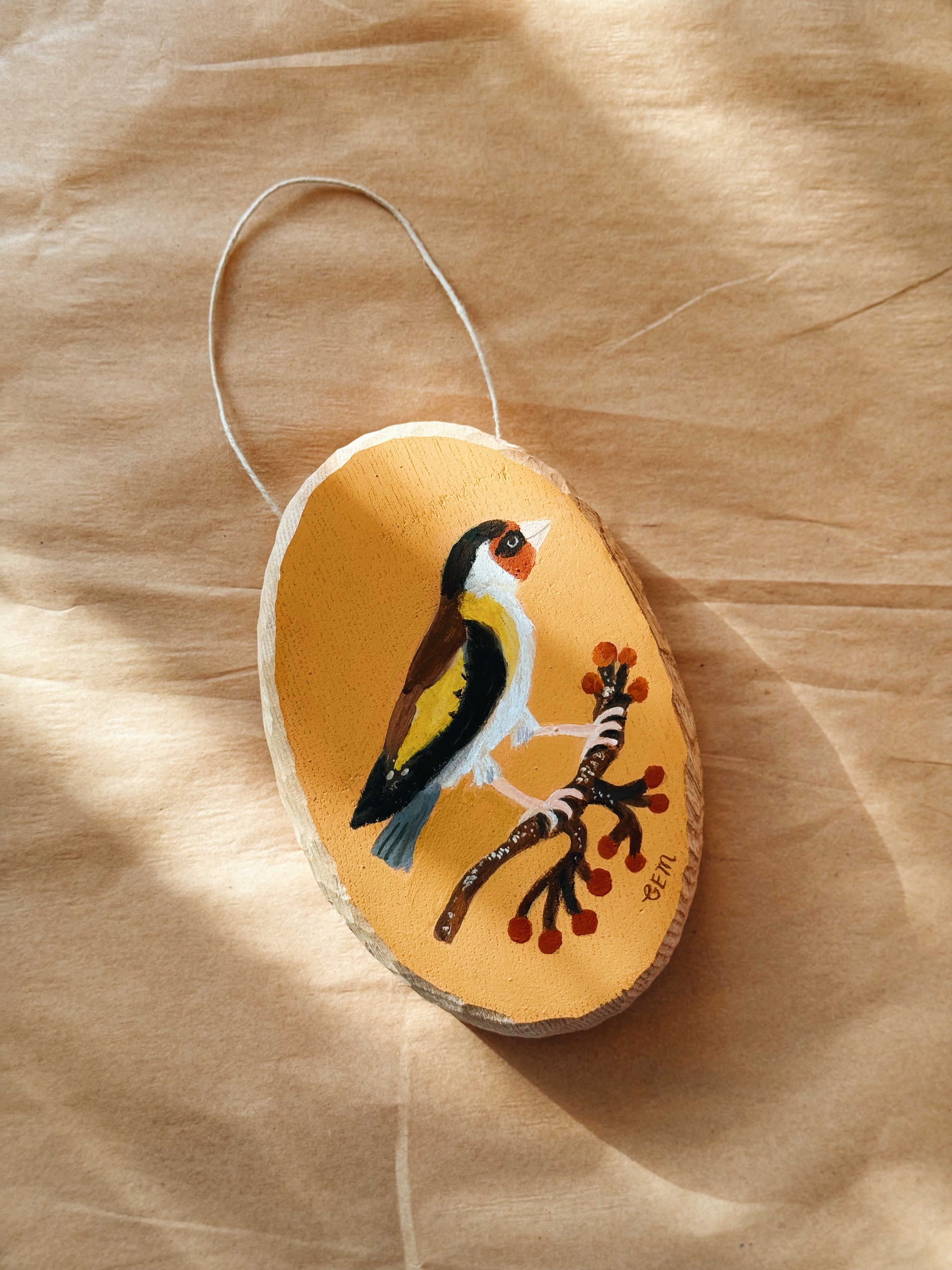 Goldfinch - original painting on wood