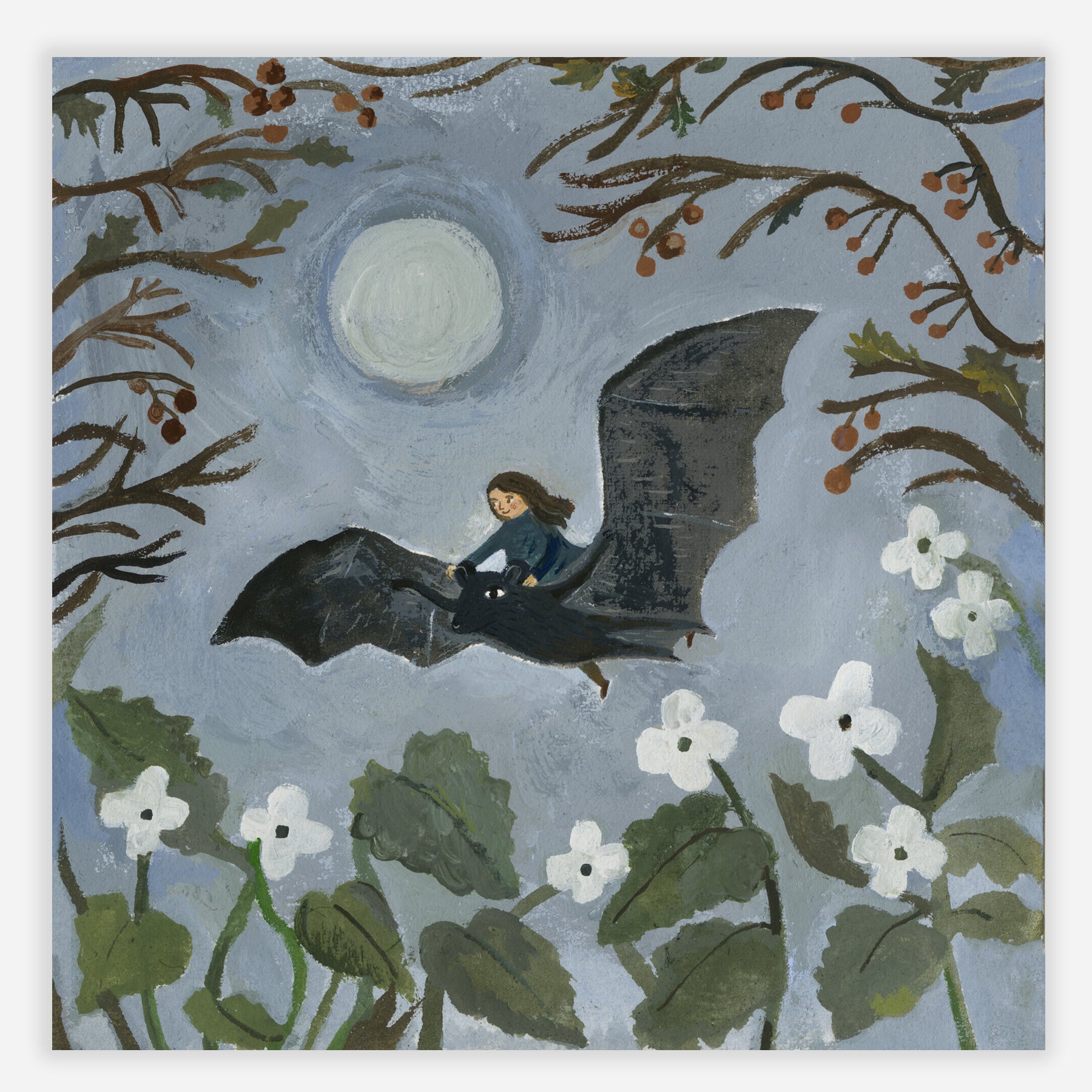 Hedgerow Bat 20x20 cm print