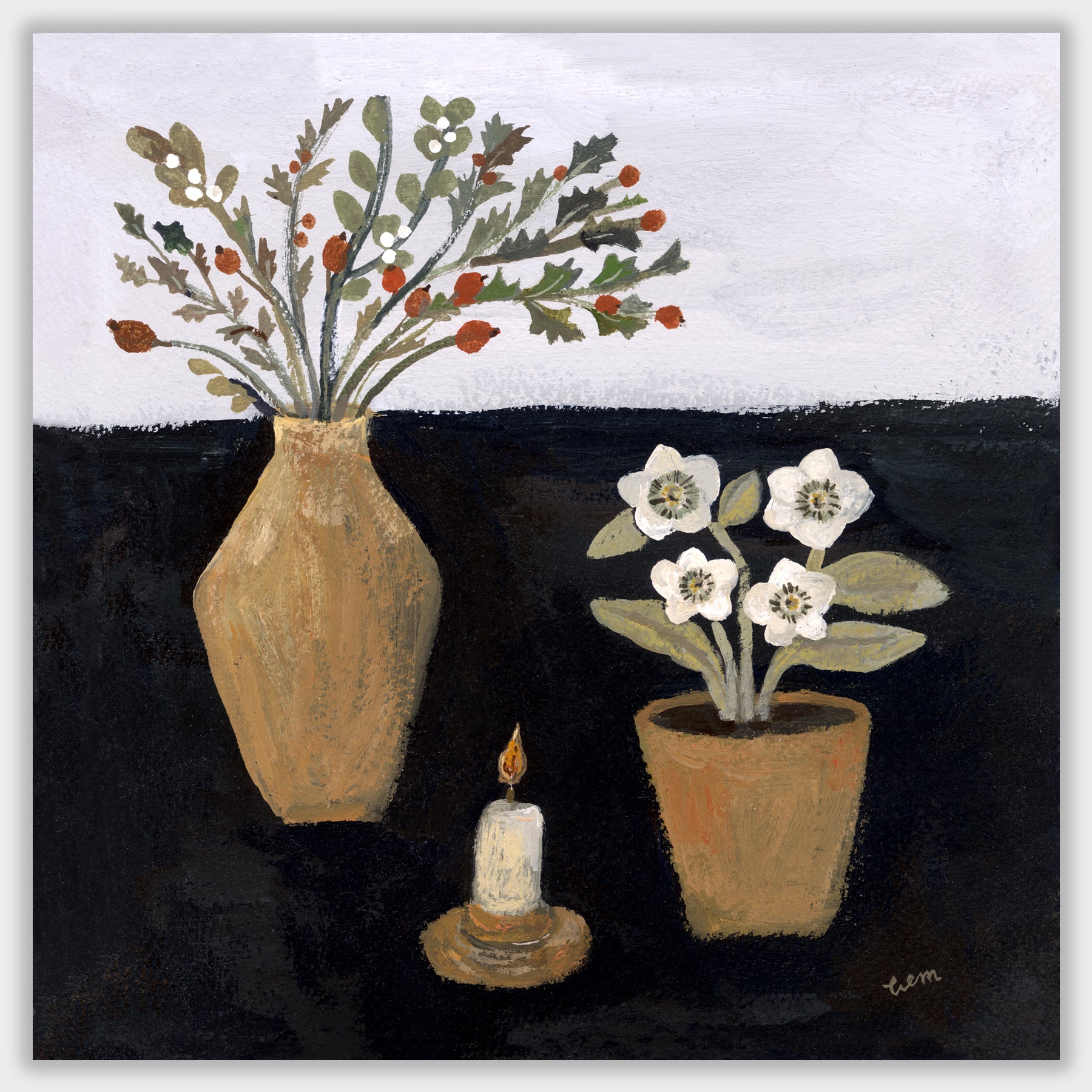 Hellebores, Hips and Haws 20x20 print