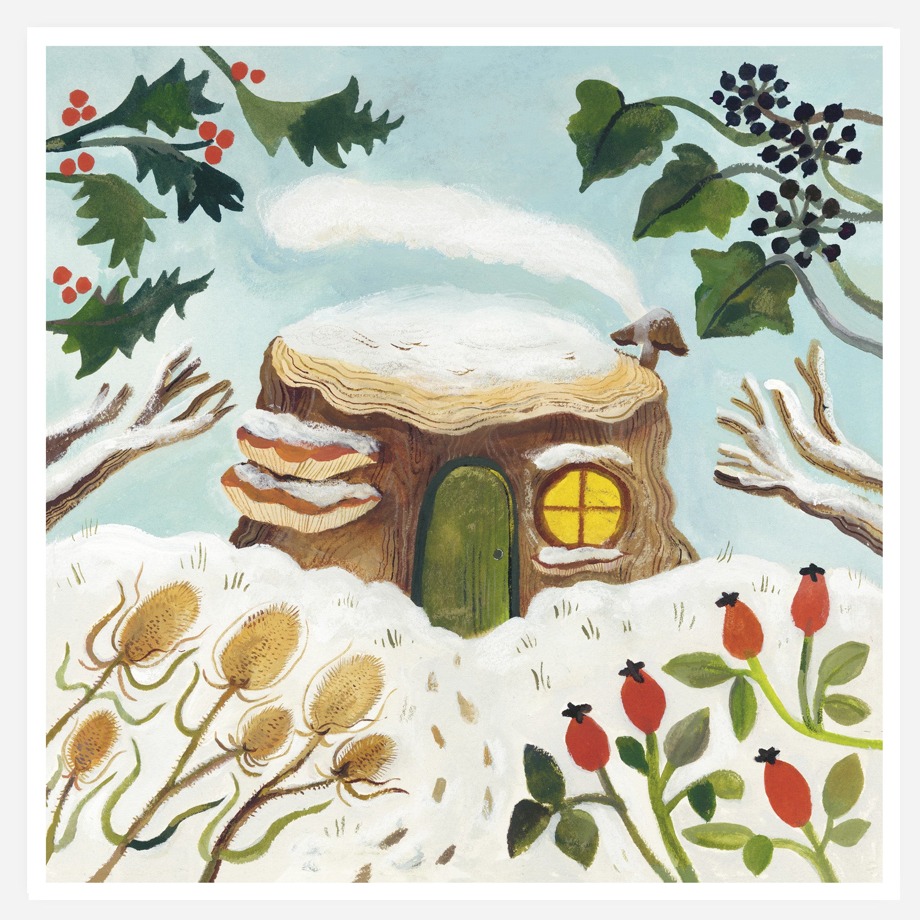 Little Log House 20x20cm print