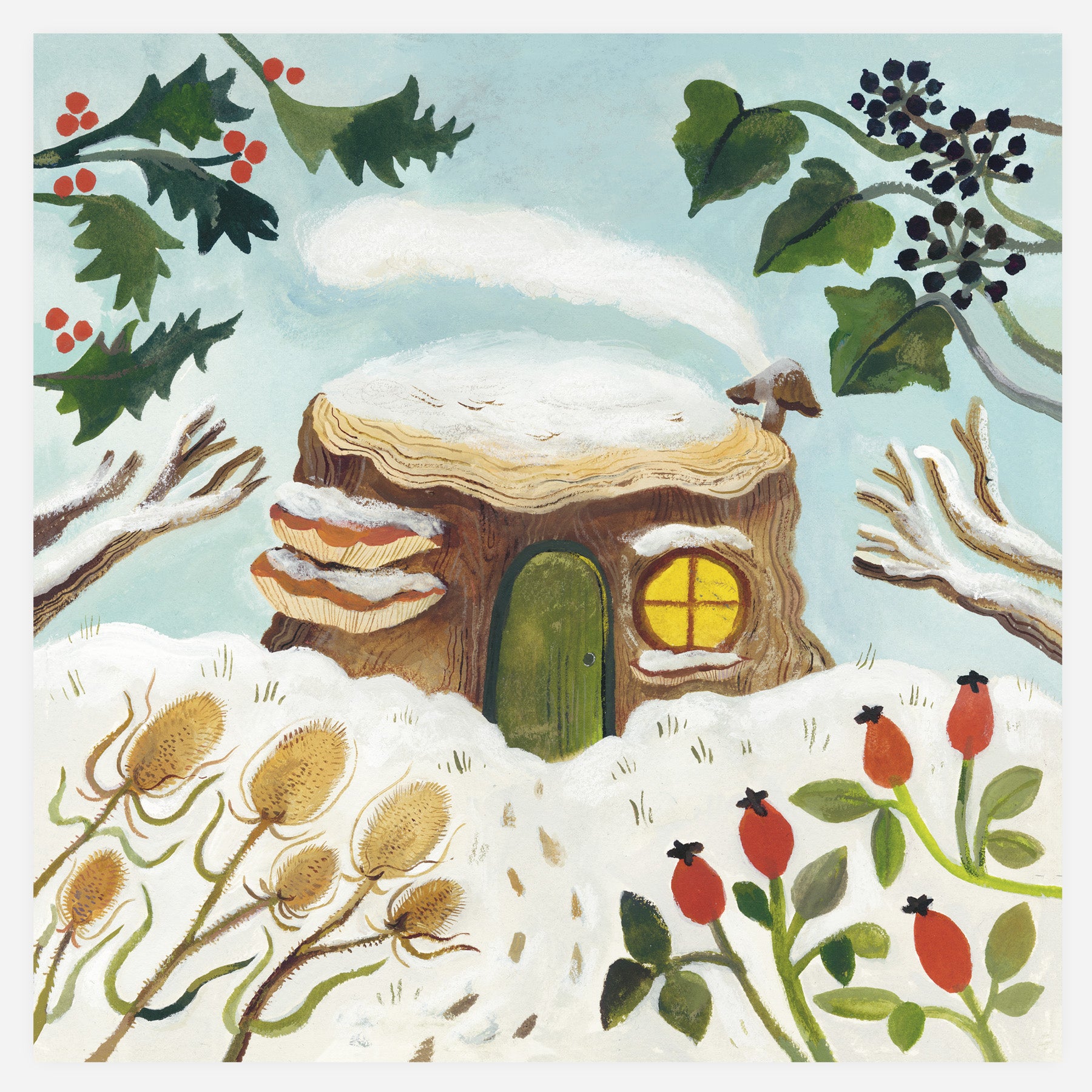 Little Log House 20x20cm print