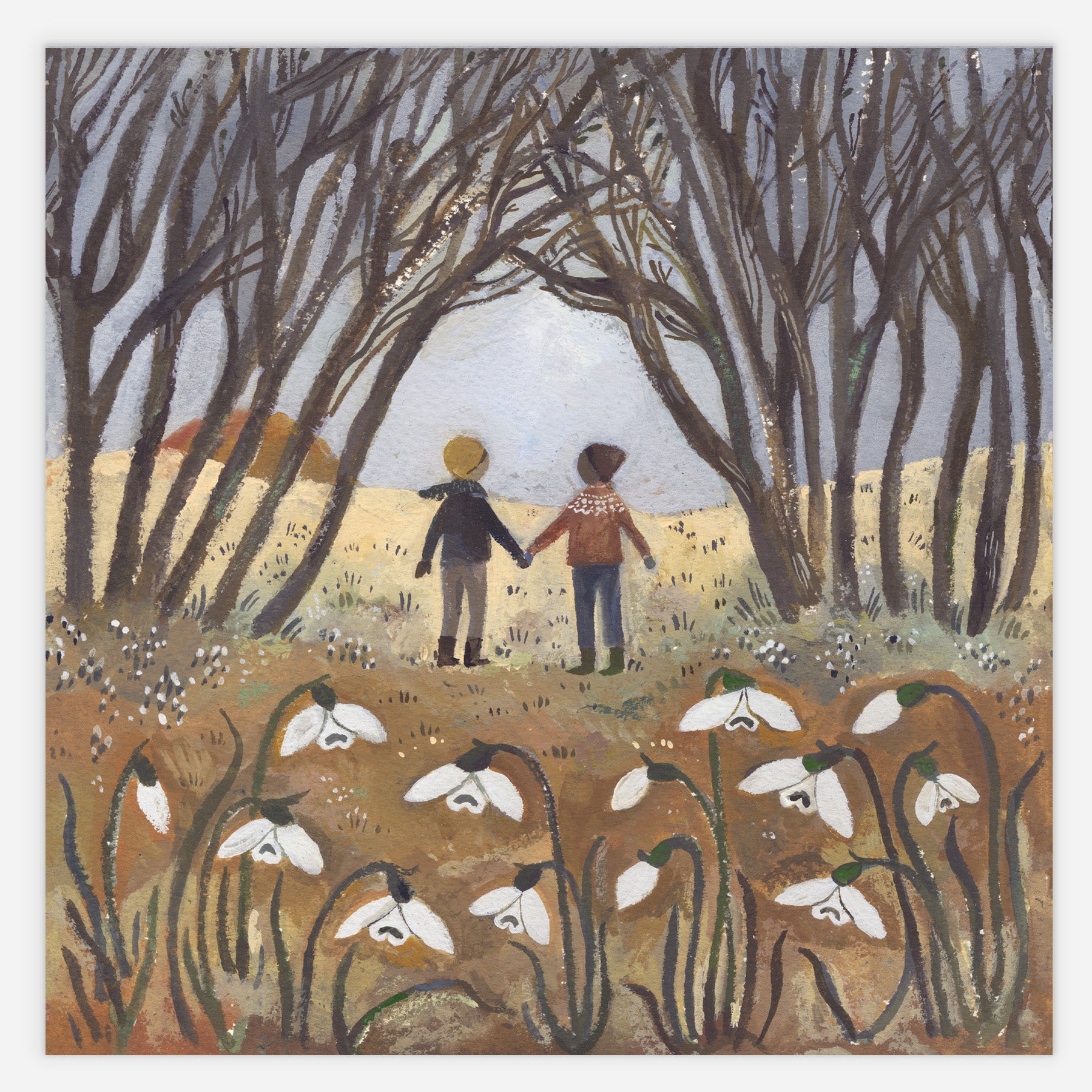 Love in the Snowdrops 20x20cm Print
