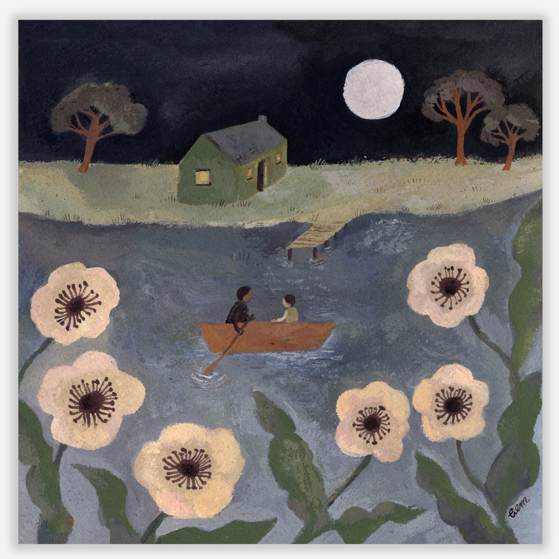 Moonlight Lake 20x20 print
