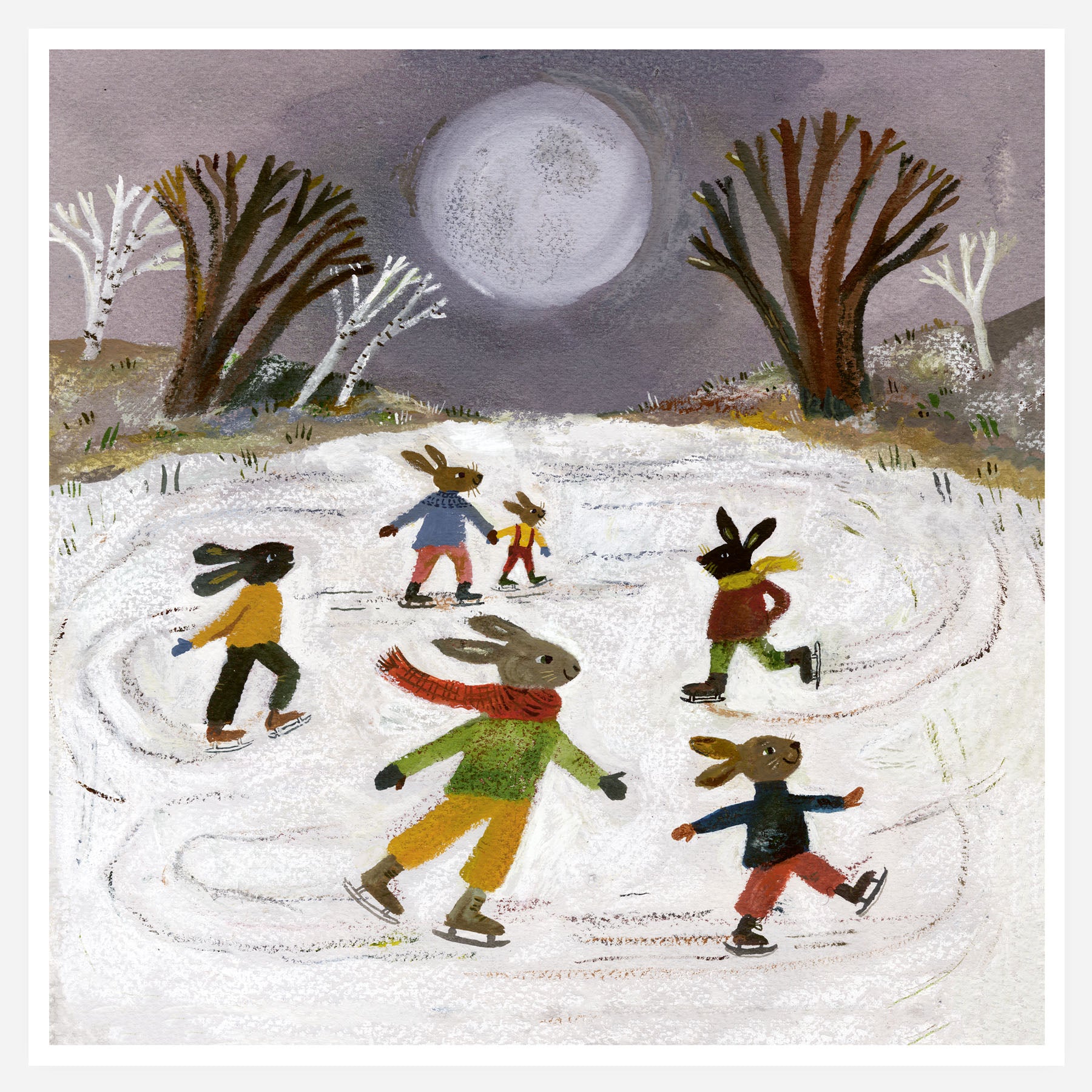 Moonlight Skaters 20x20cm print