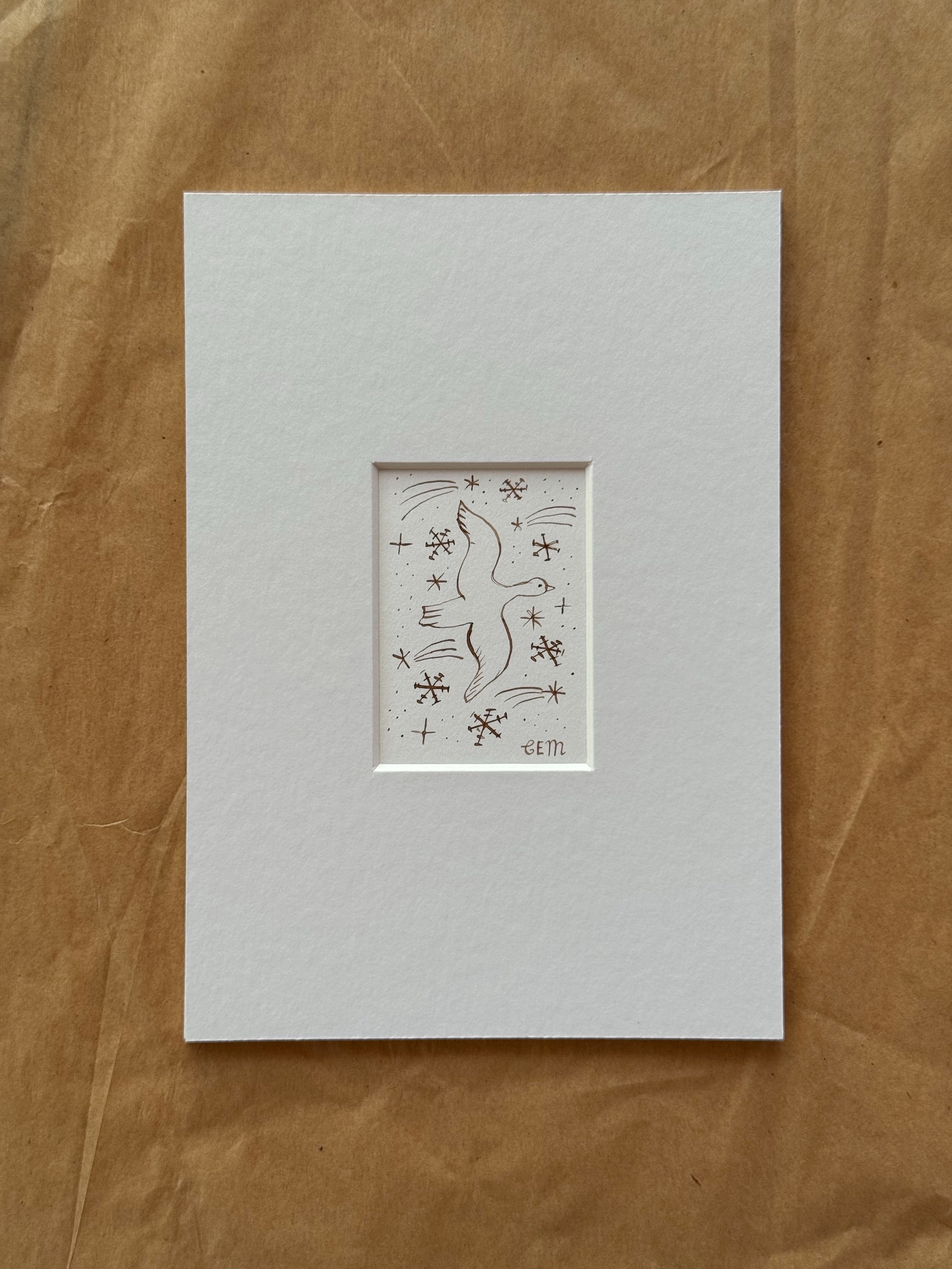 Night Flight: original ink drawing