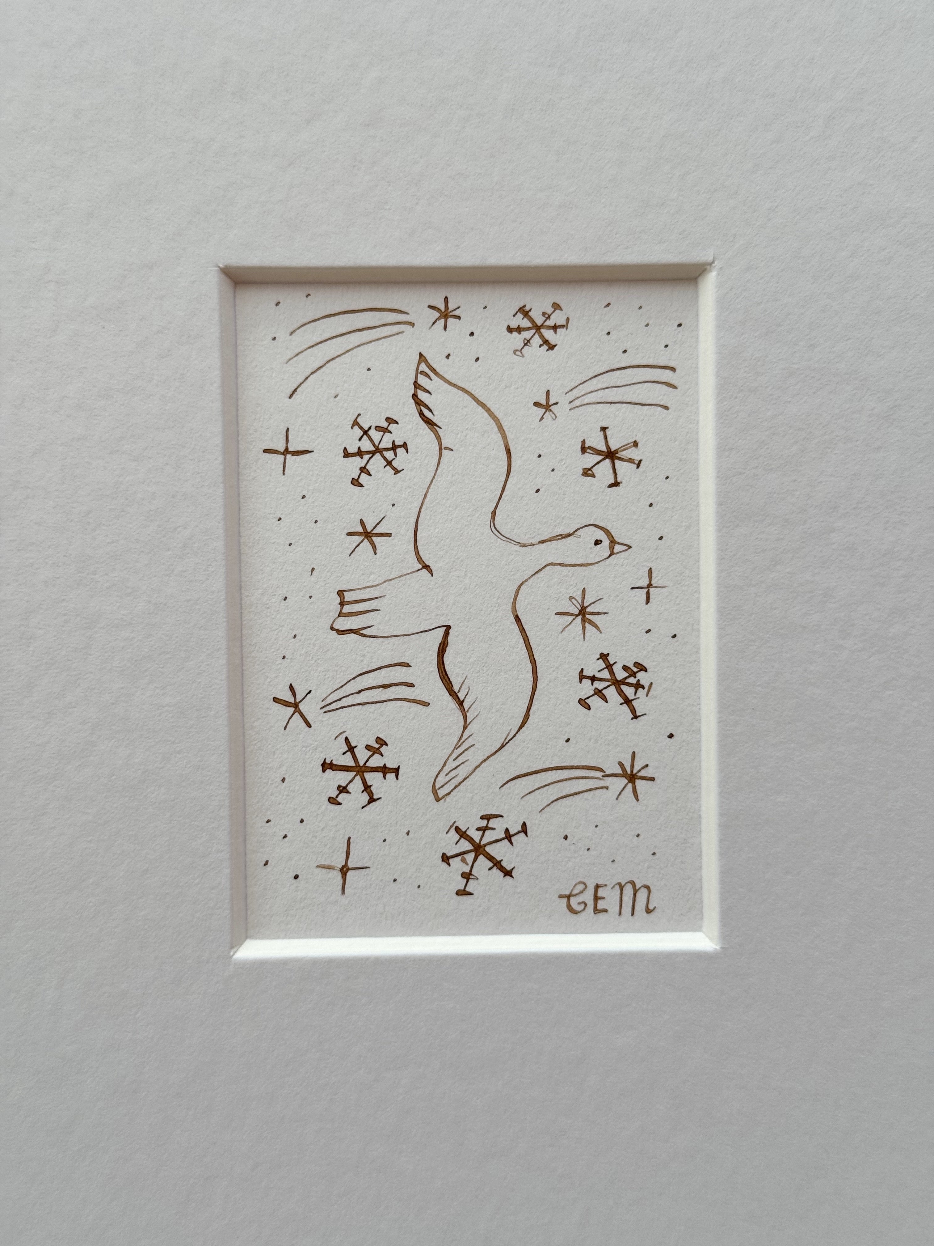 Night Flight: original ink drawing