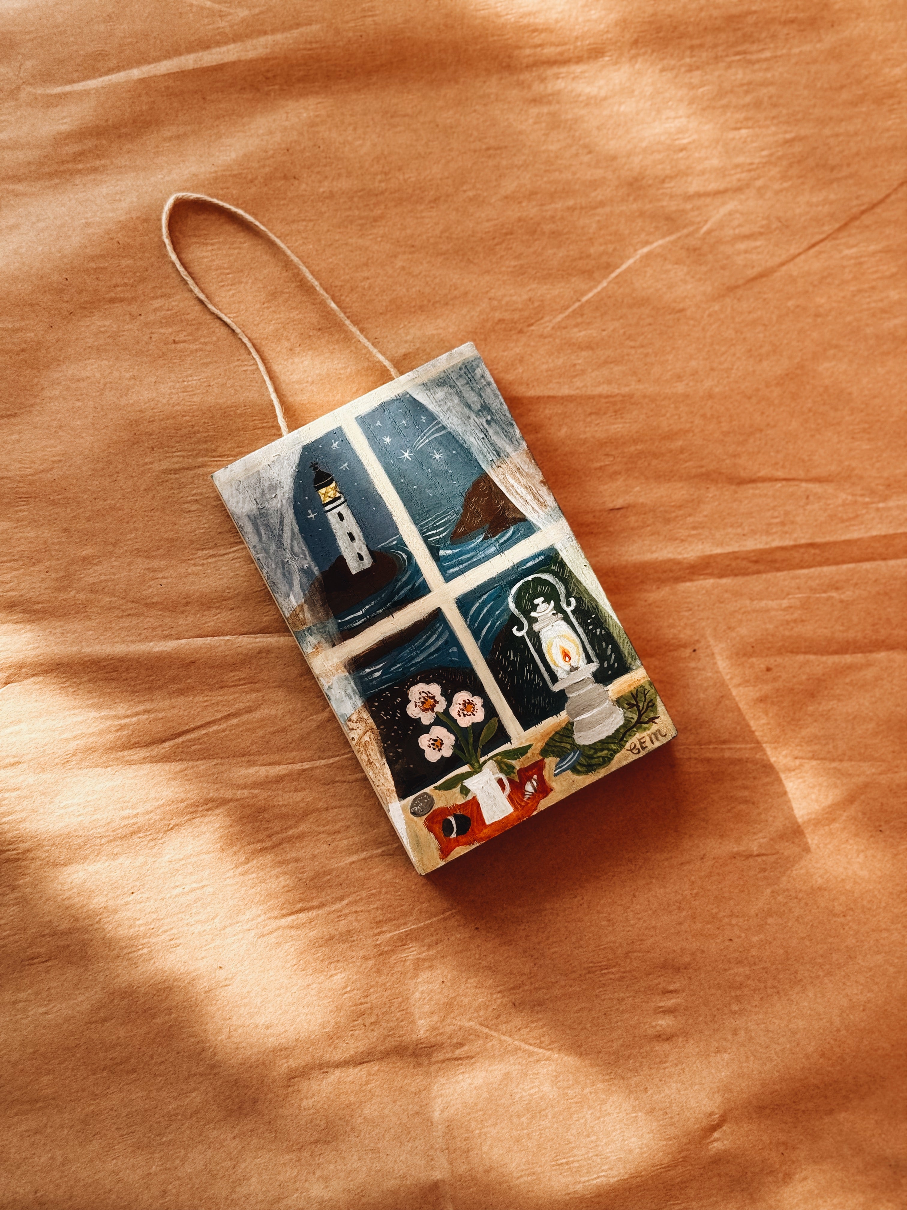 To the Lighthouse - original painting on wood