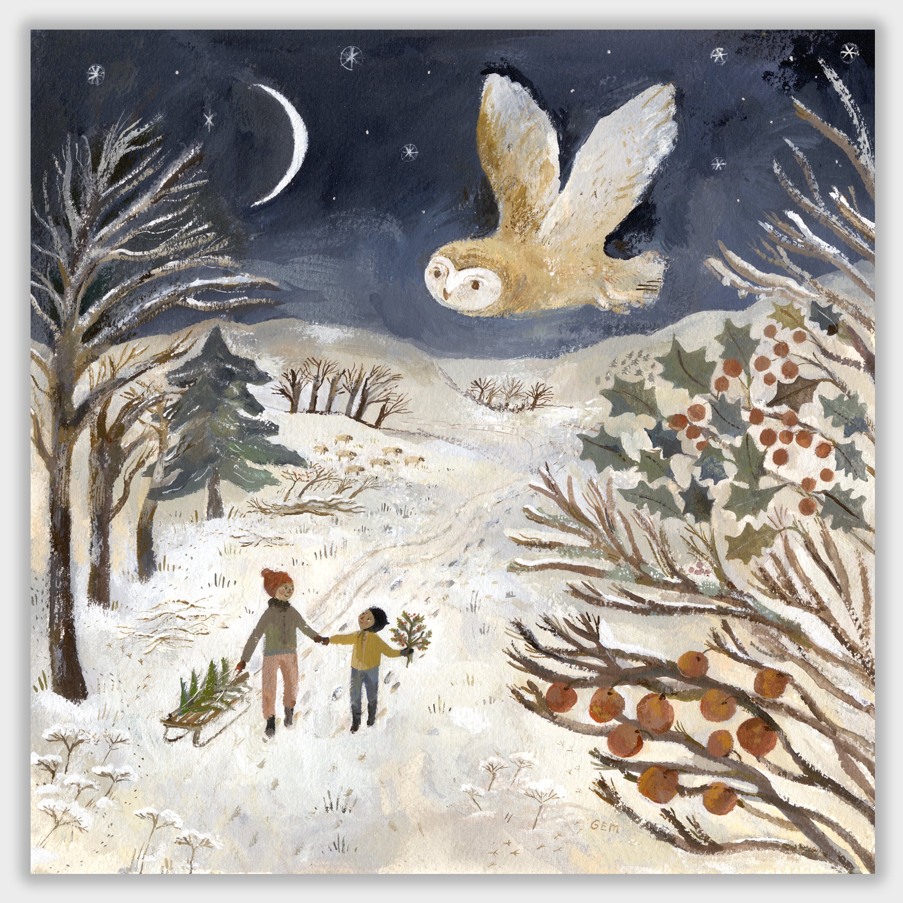 Treading Softly into Winter 20x20 print