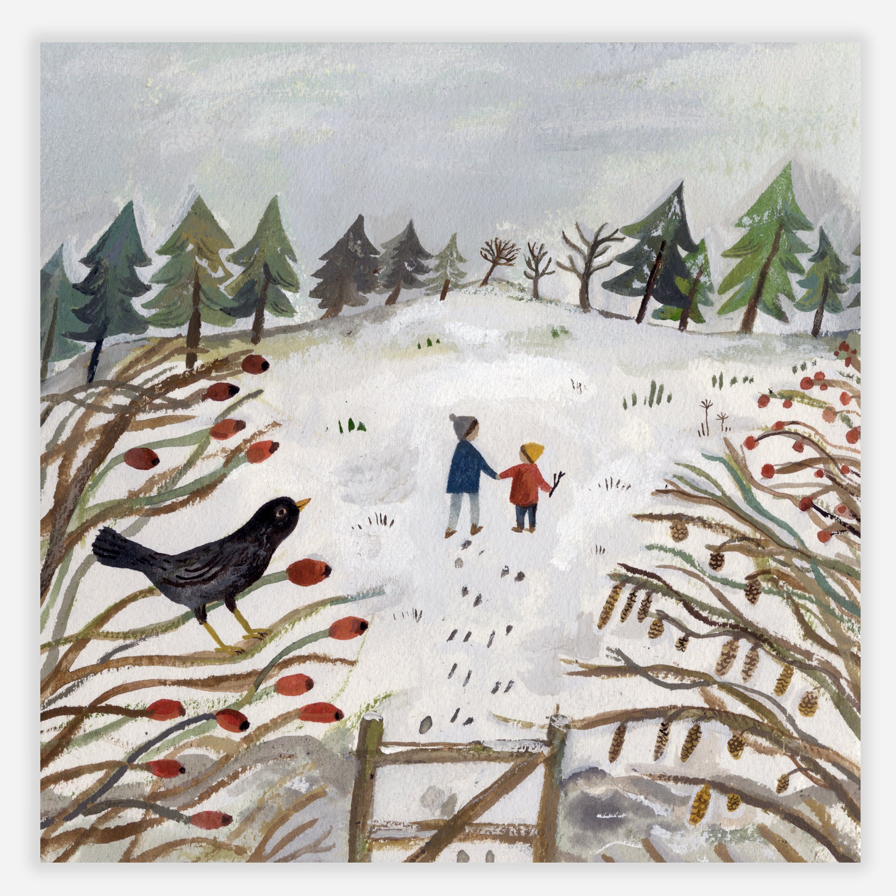 Winter Fields 20x20cm print