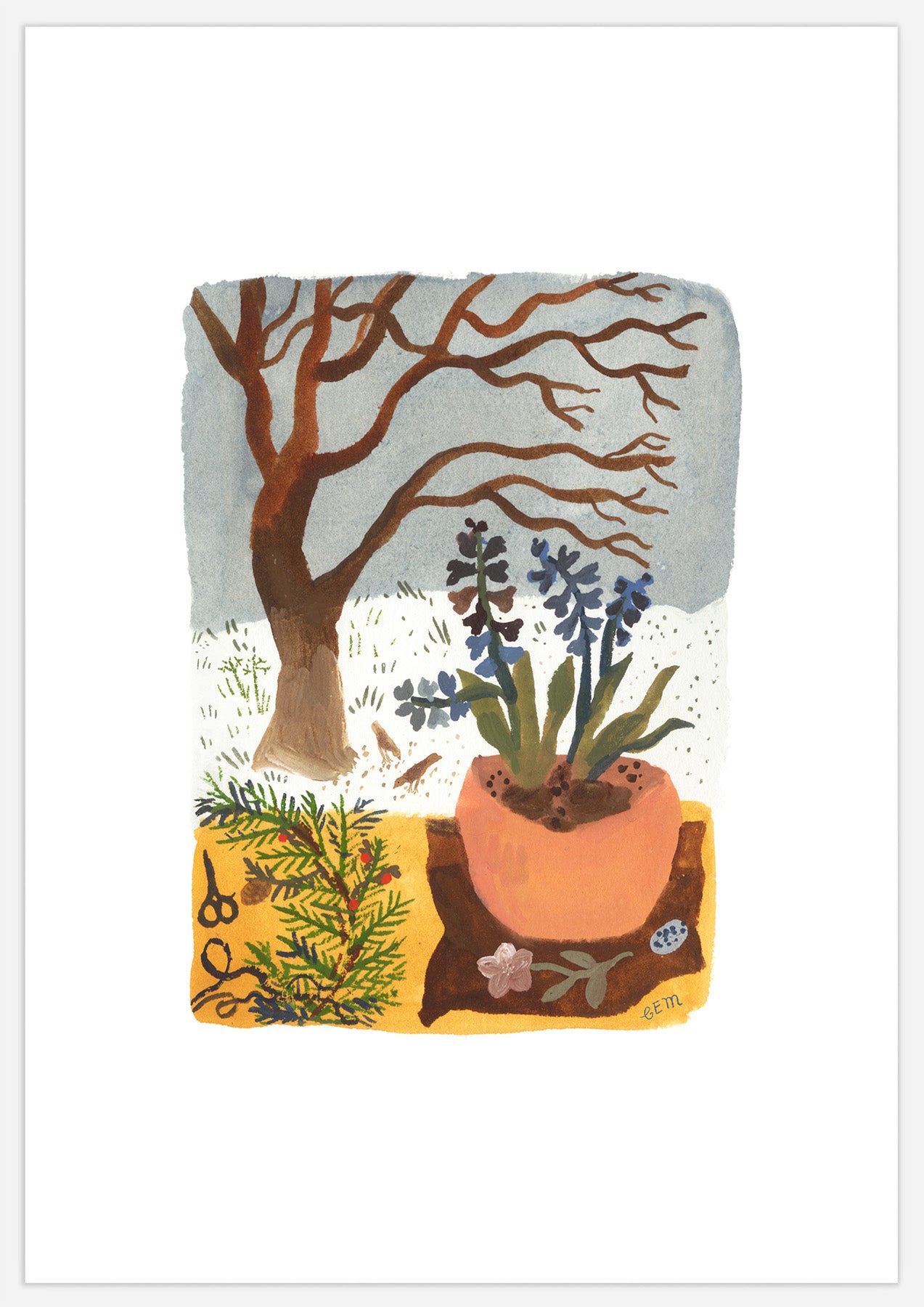 Winter Hyacinths Print