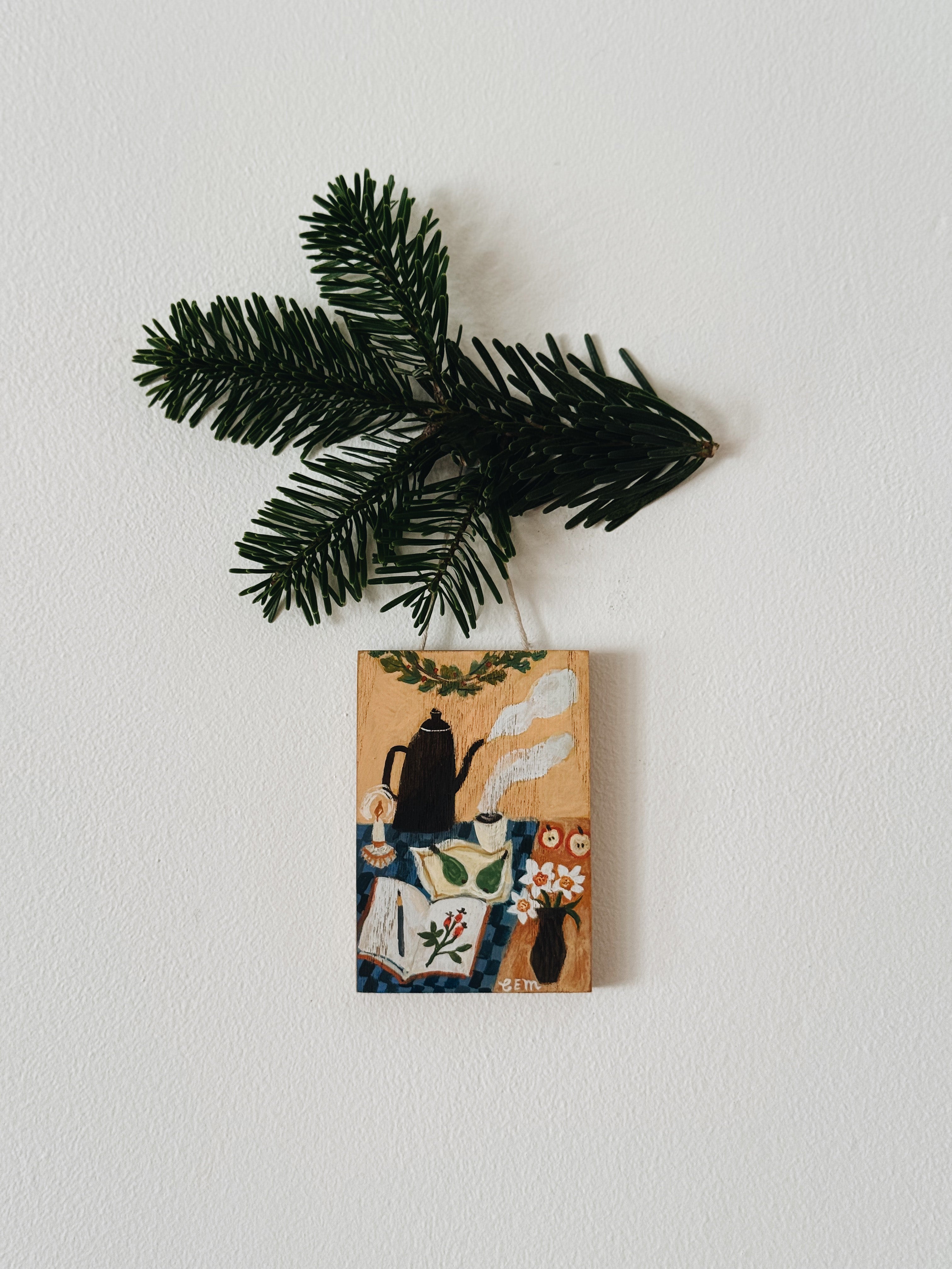 Winter Table - original painting on wood