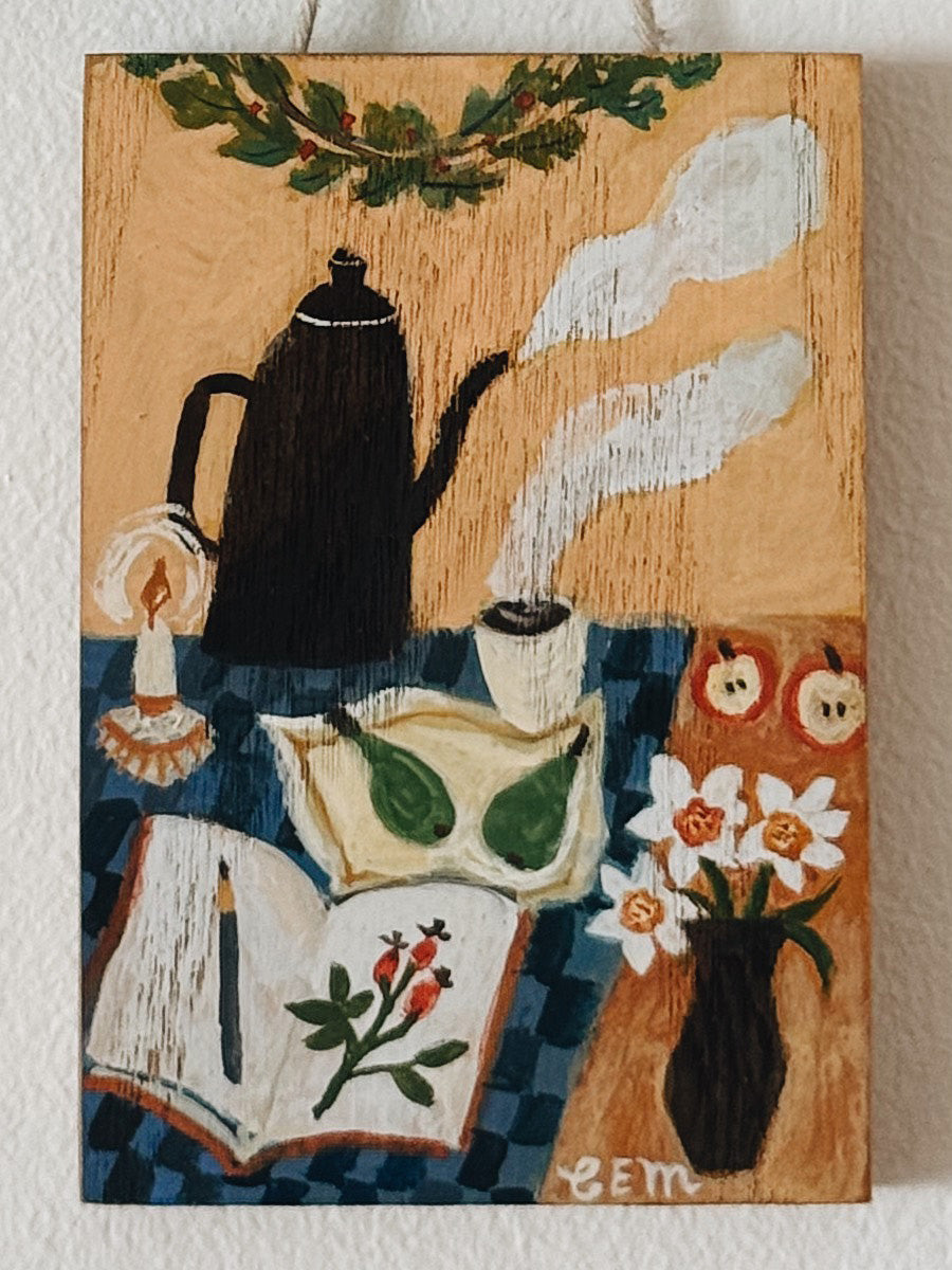 Winter Table - original painting on wood