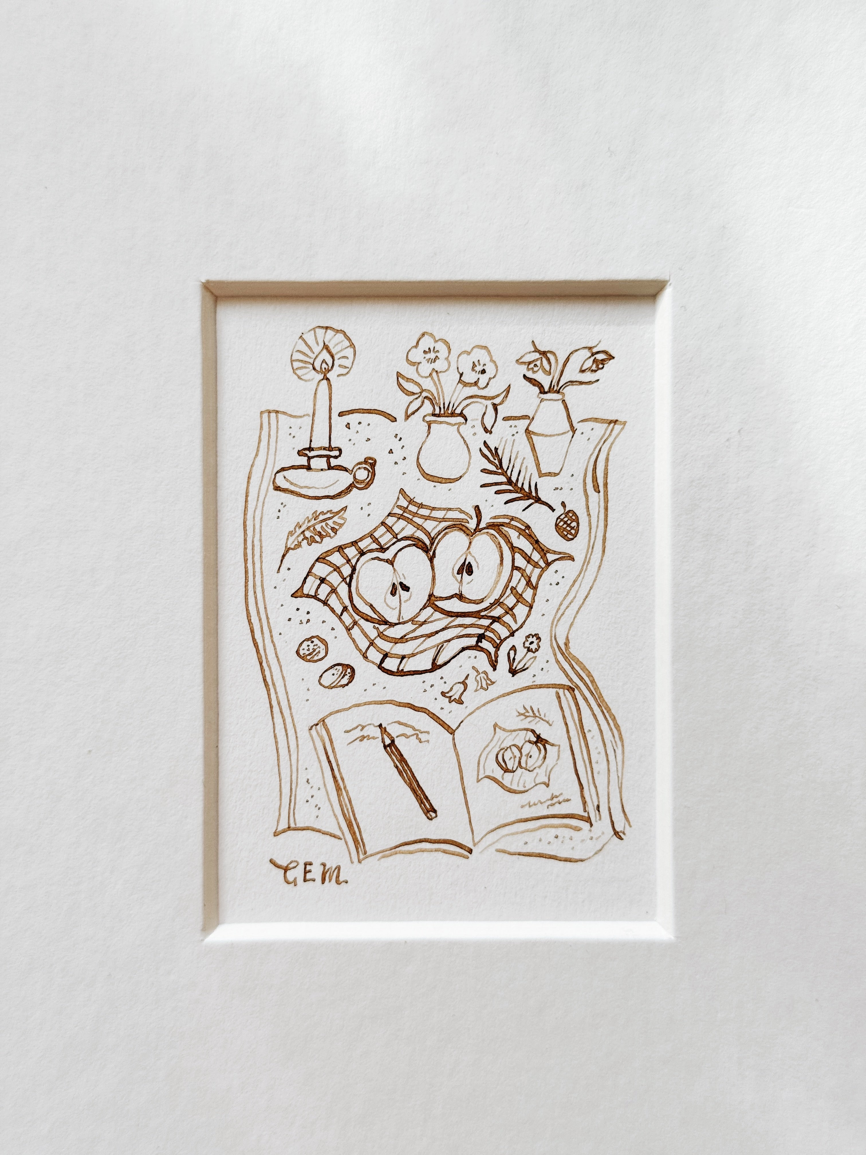 Winter Table: original ink drawing