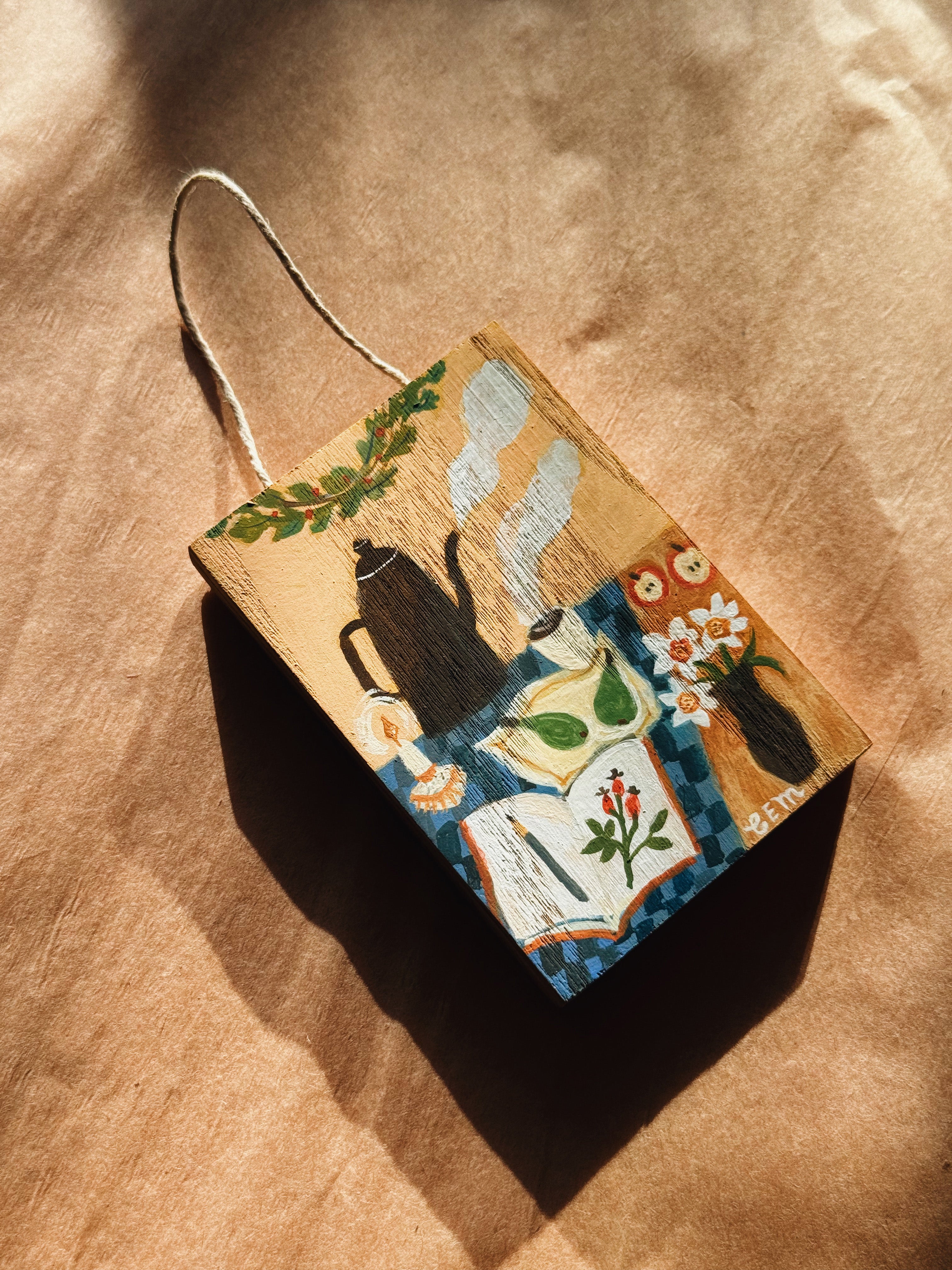 Winter Table - original painting on wood