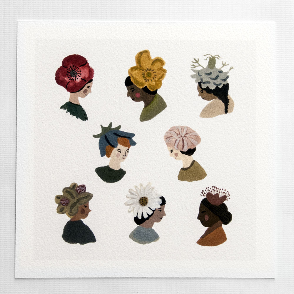 Fine Flower Hats 7x7 print