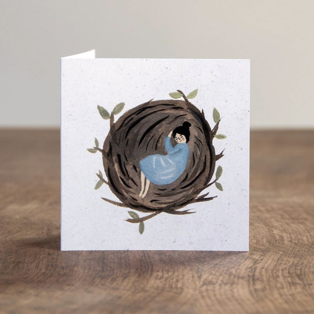 Asleep in a Nest card