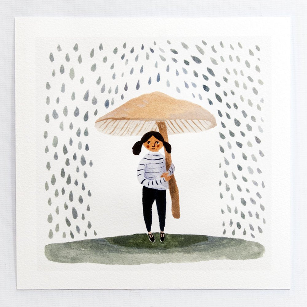 It Rains 7x7 print