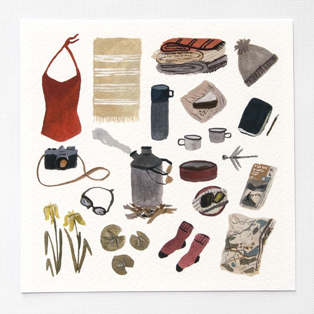 Wild Swimming Kit 6x6 Print