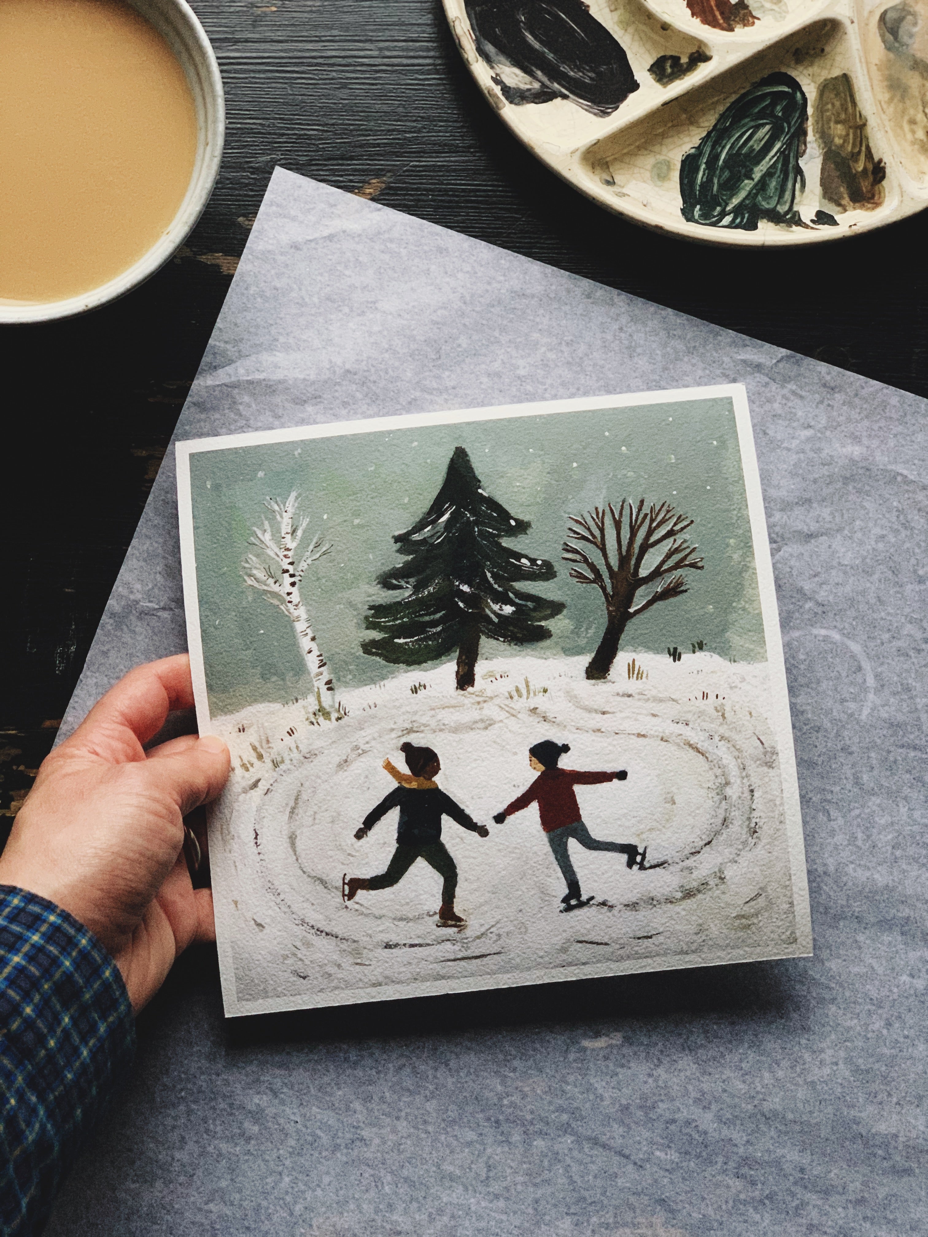 SECONDS & SAMPLES SALE- Two Skaters 20x20 Print