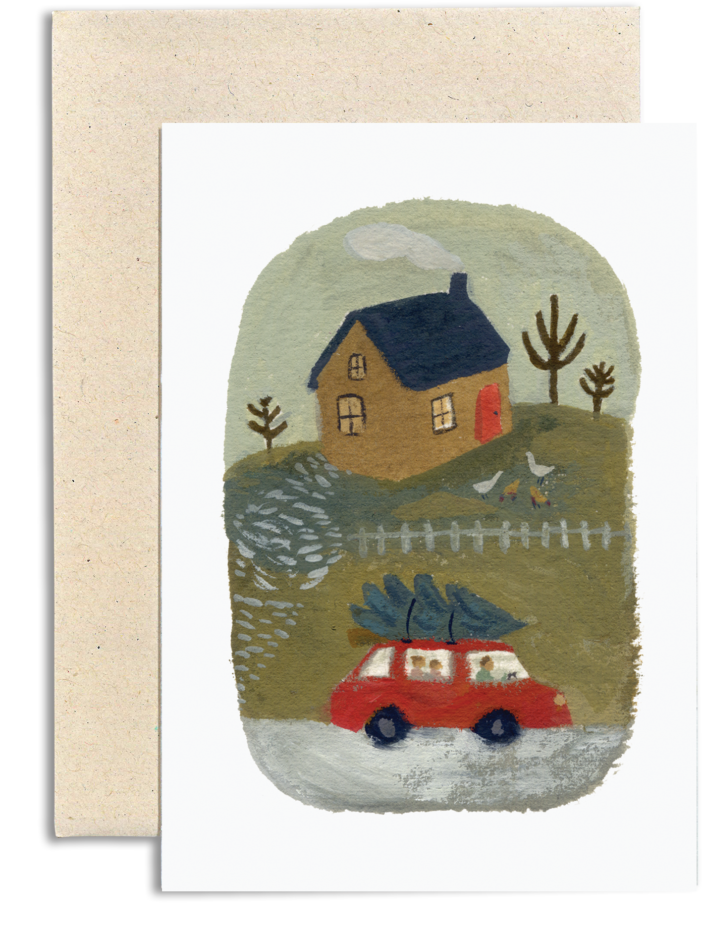 Bringing Home The Tree Card