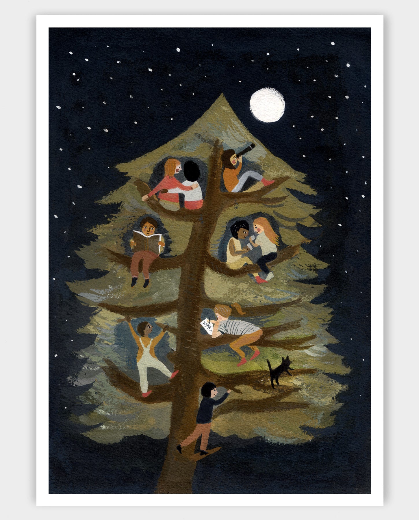 Friends in a Tree  A4 or A5 print