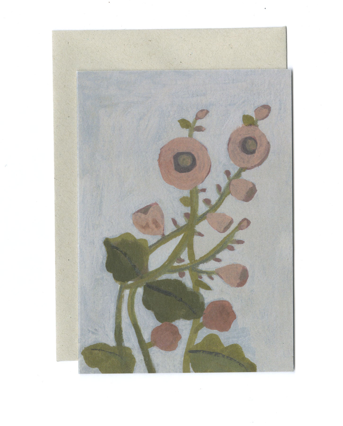 Hollyhocks card