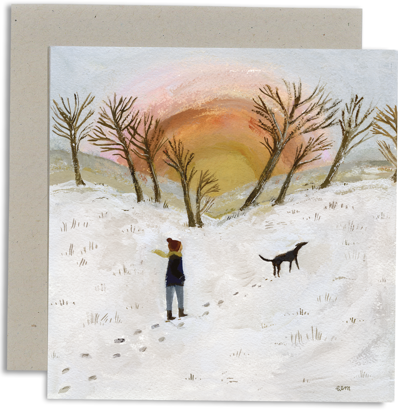 Low Winter Sun card