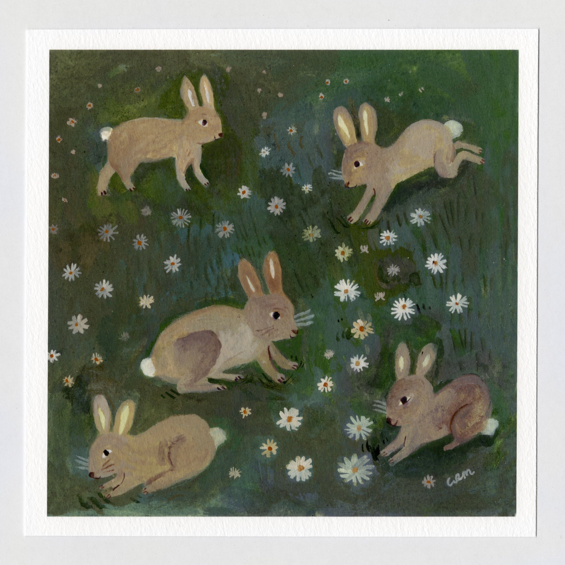 Rabbits 7x7 print