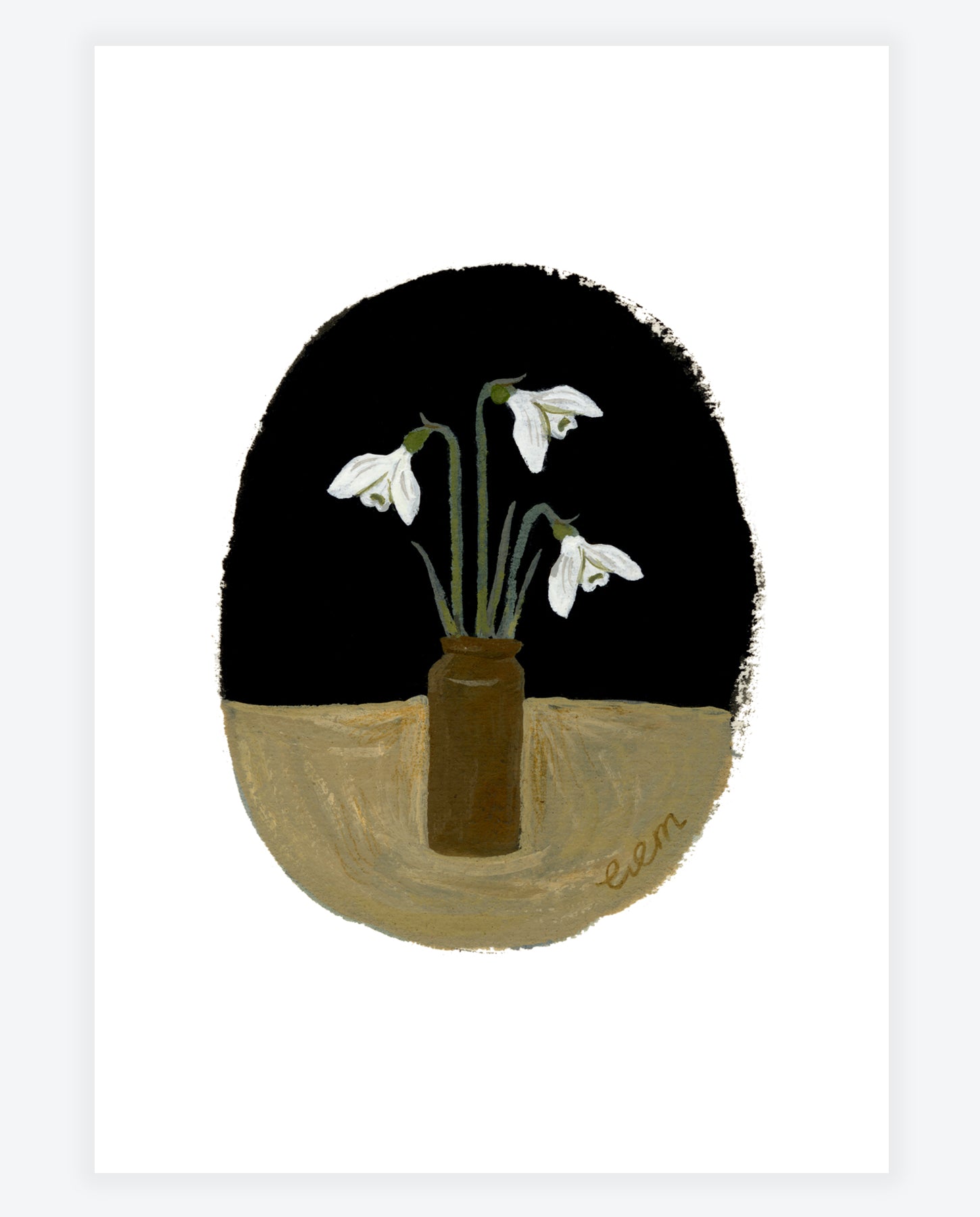 snowdrops in a jar a5 print