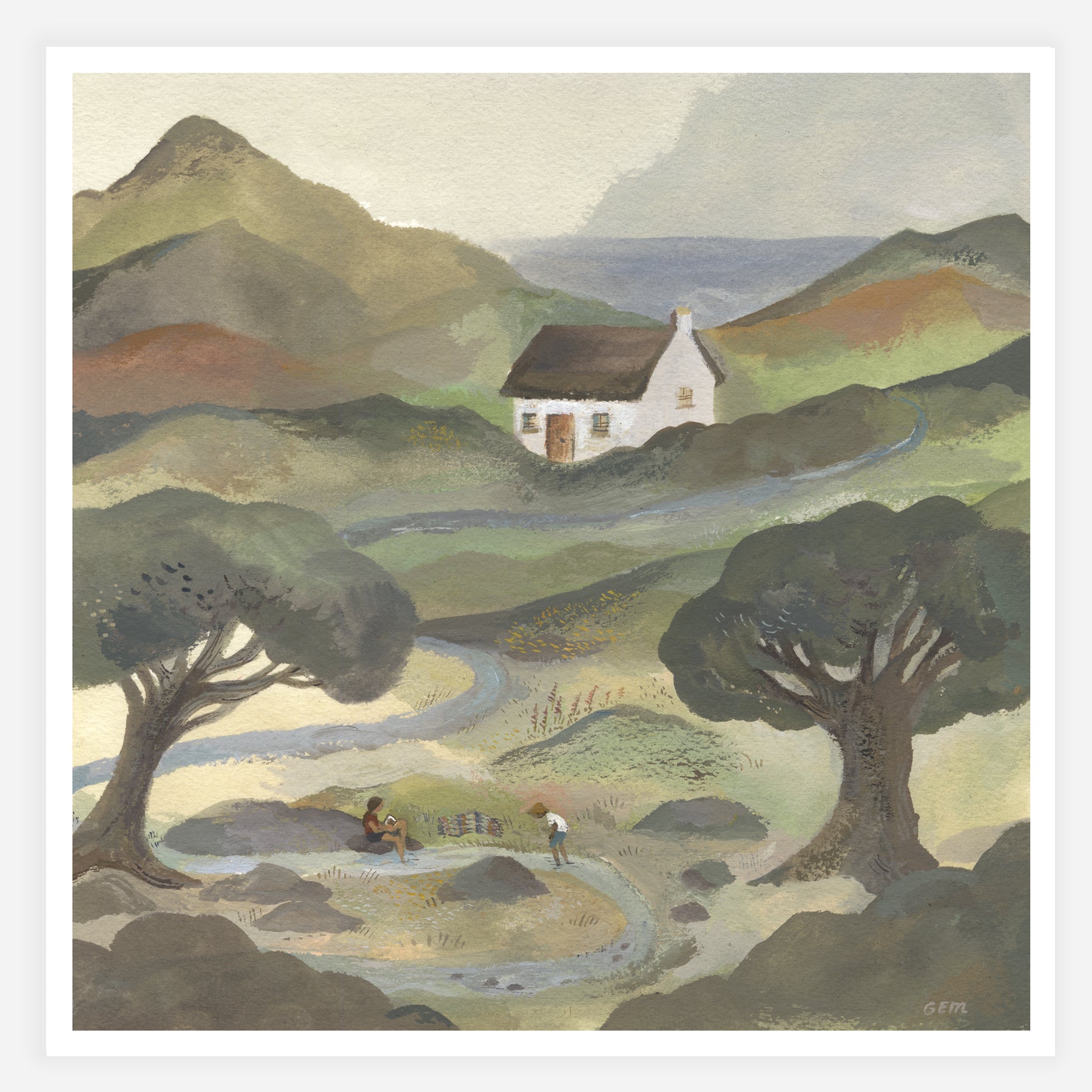 summer cottage 20x20cm print