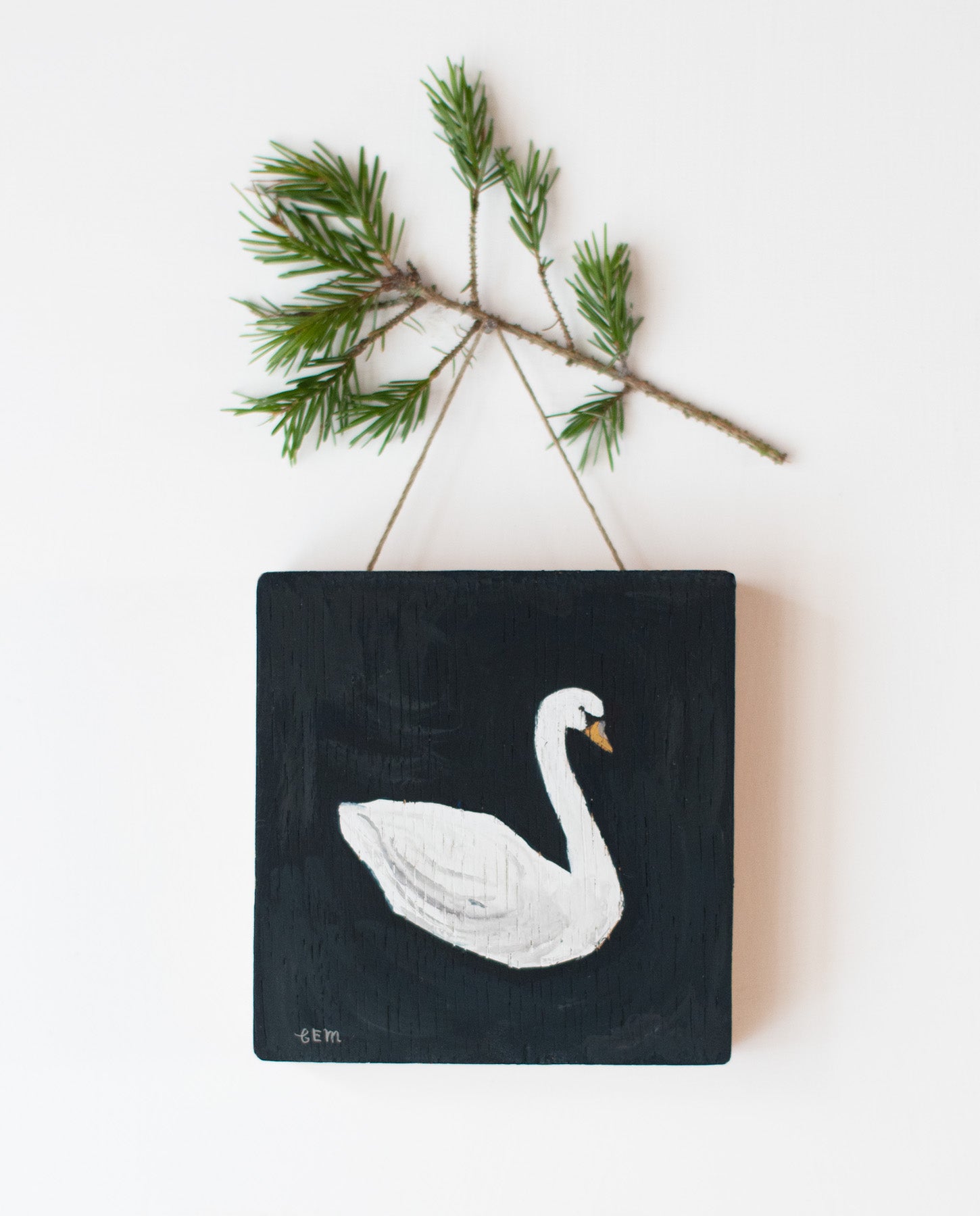 Swan- original painting on wood