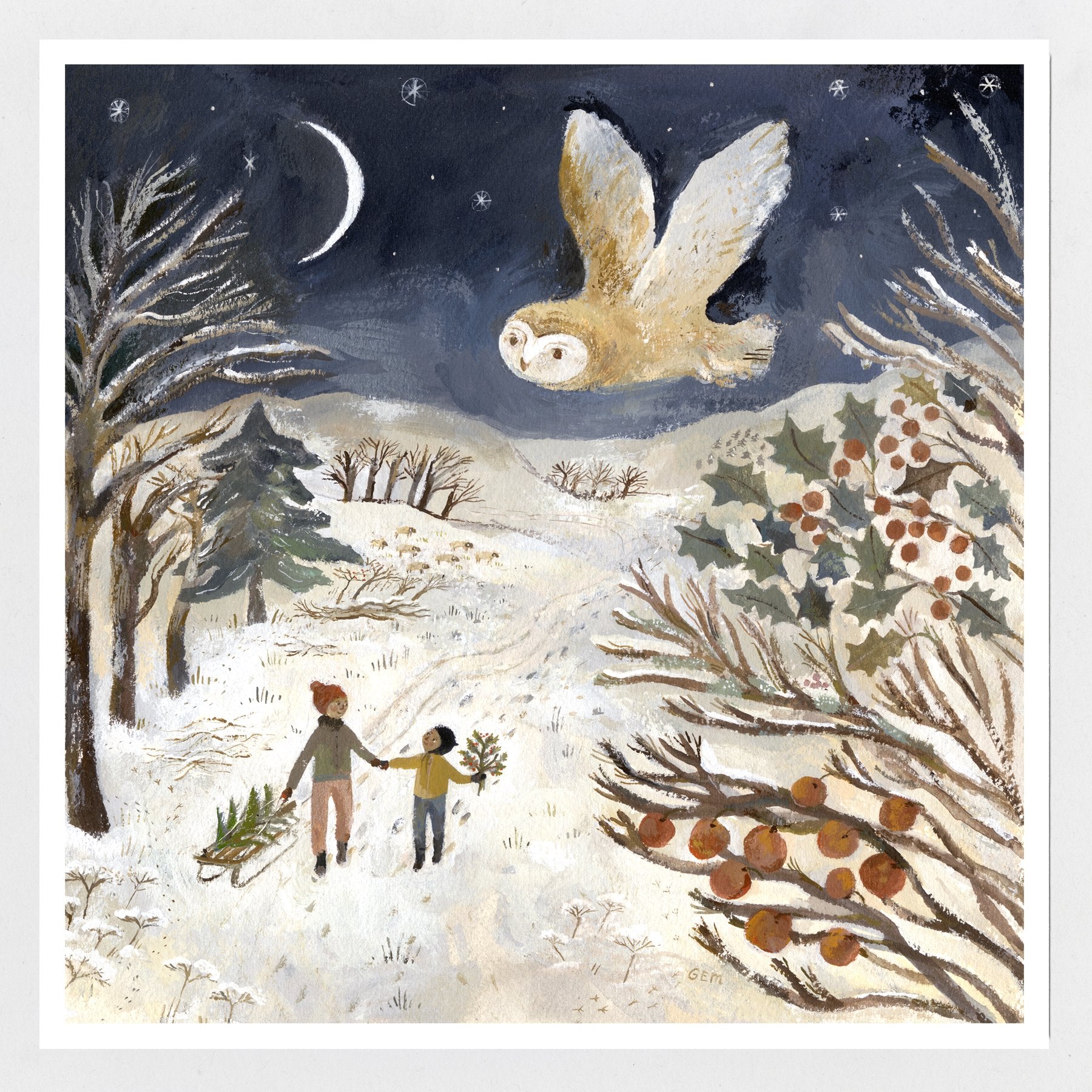 Treading Softly into Winter 20x20 print