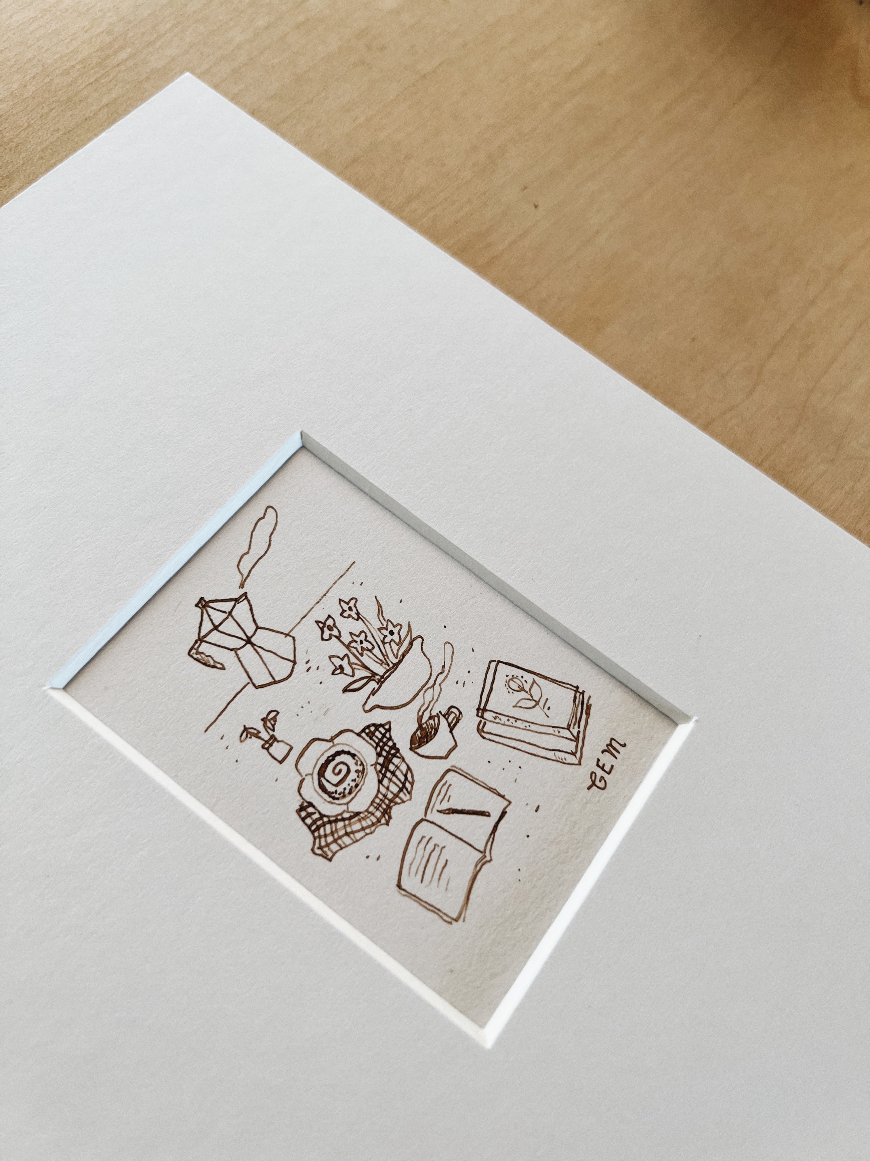 Winter Breakfast: original ink drawing