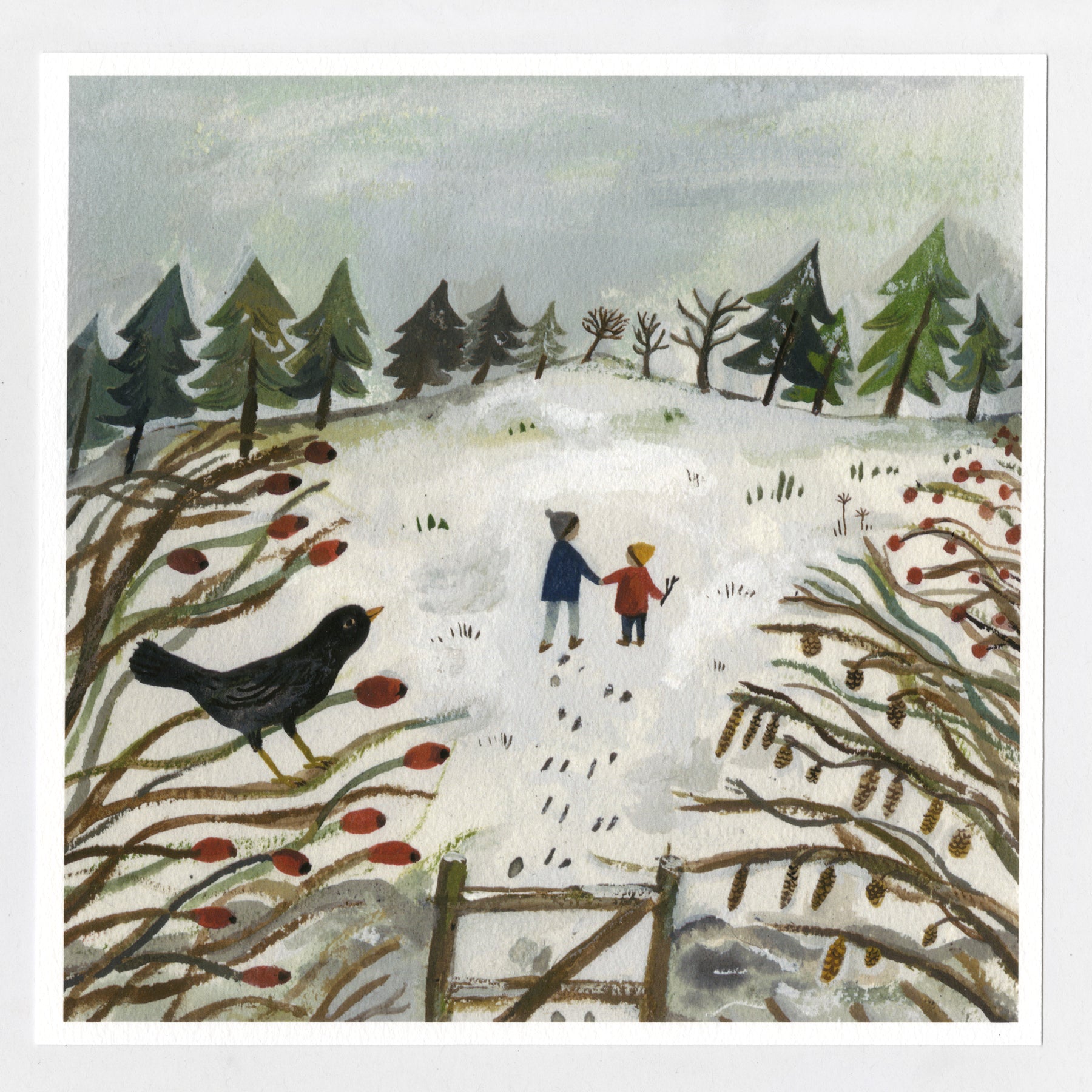 Winter Fields 20x20cm print