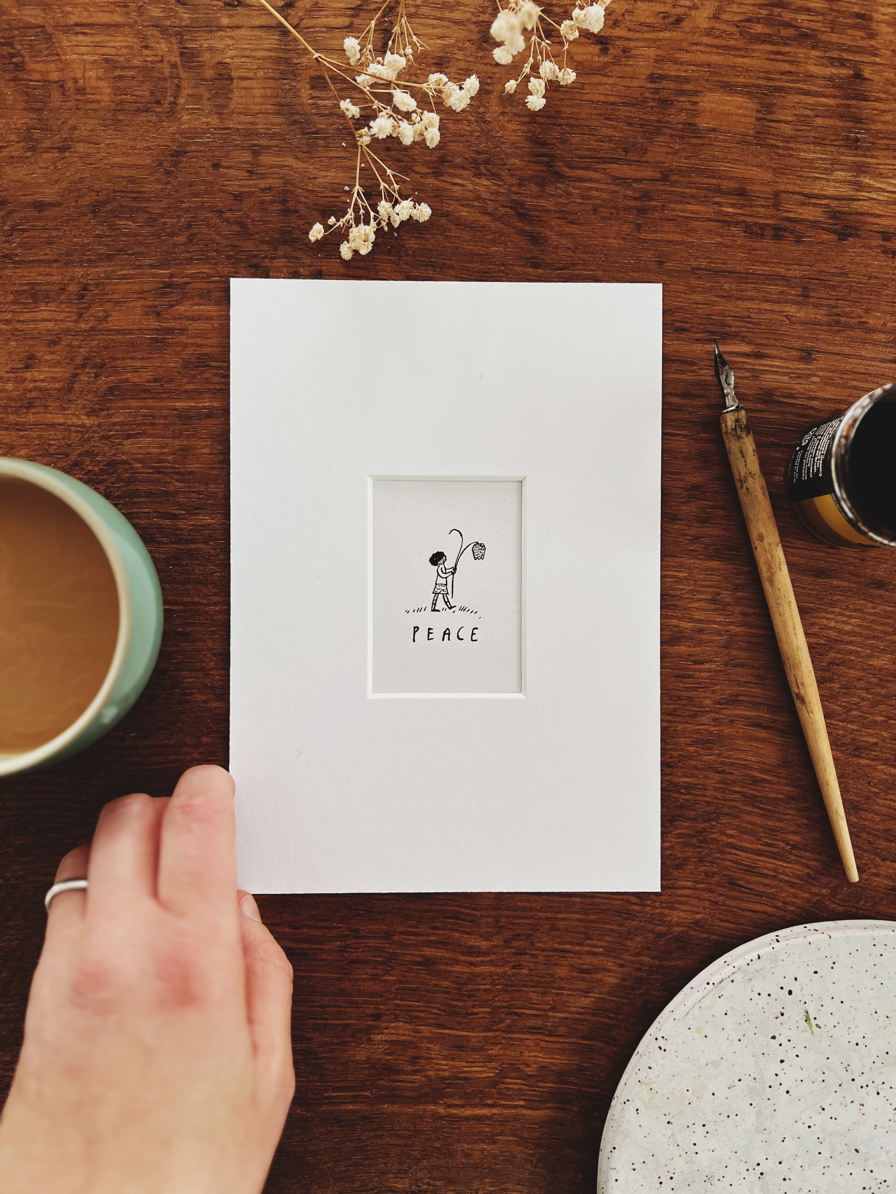 Peace two: original ink drawing