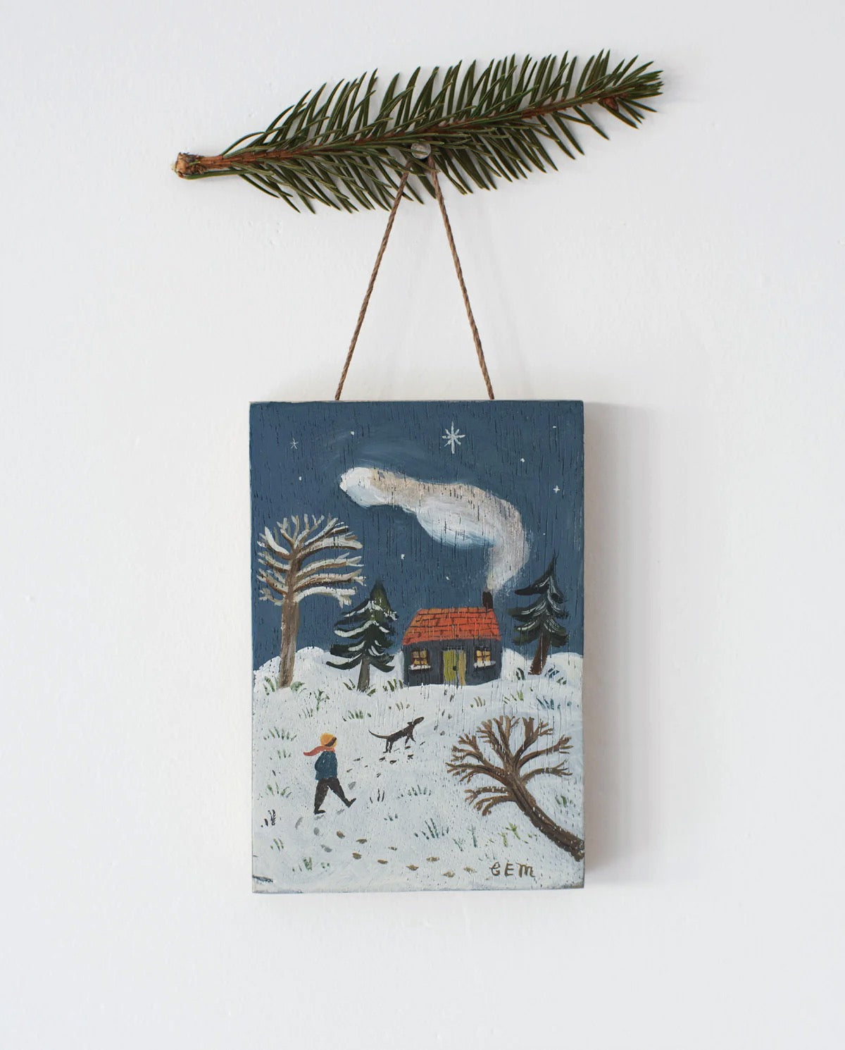 A Winter Walk- original painting on wood
