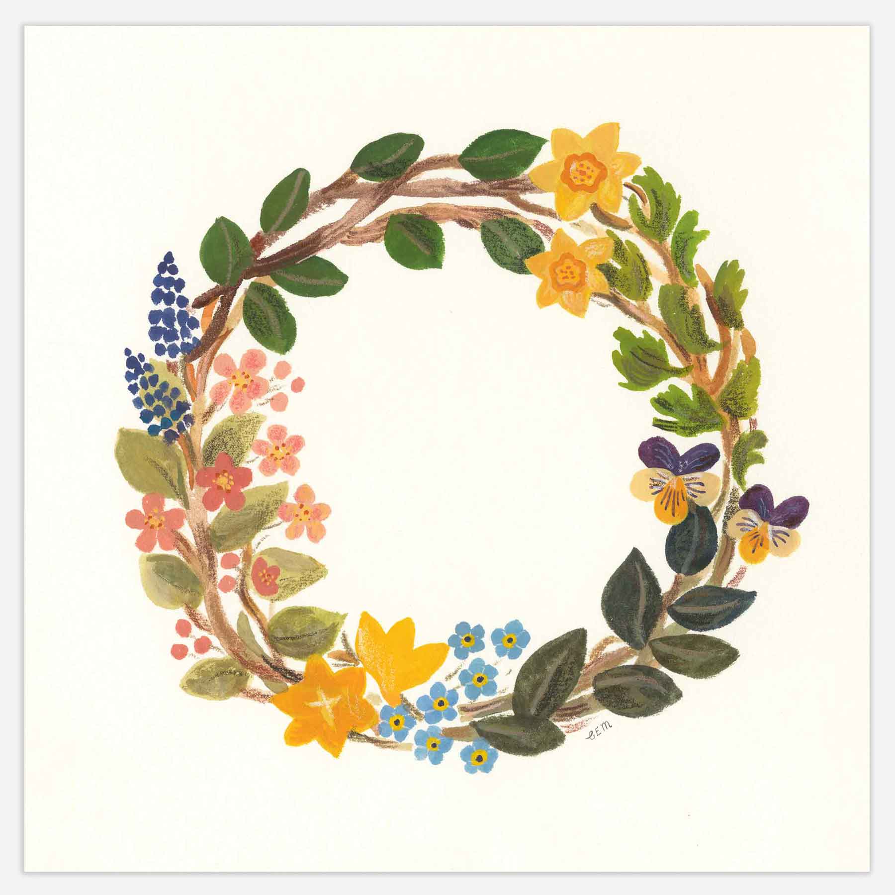 Spring Wreath Print