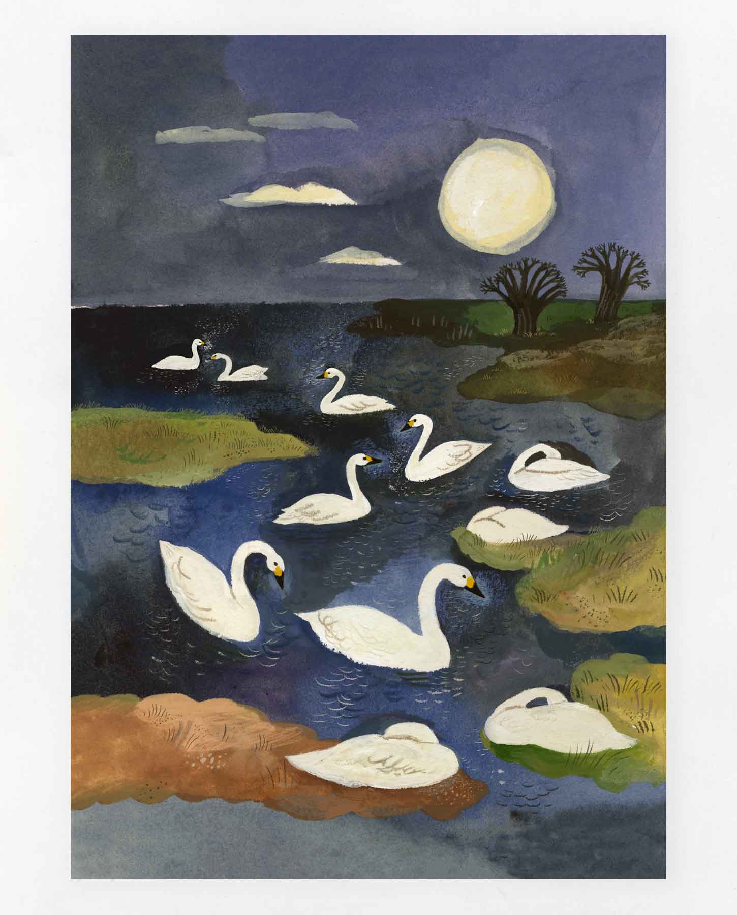 PREORDER Bewick Swans print