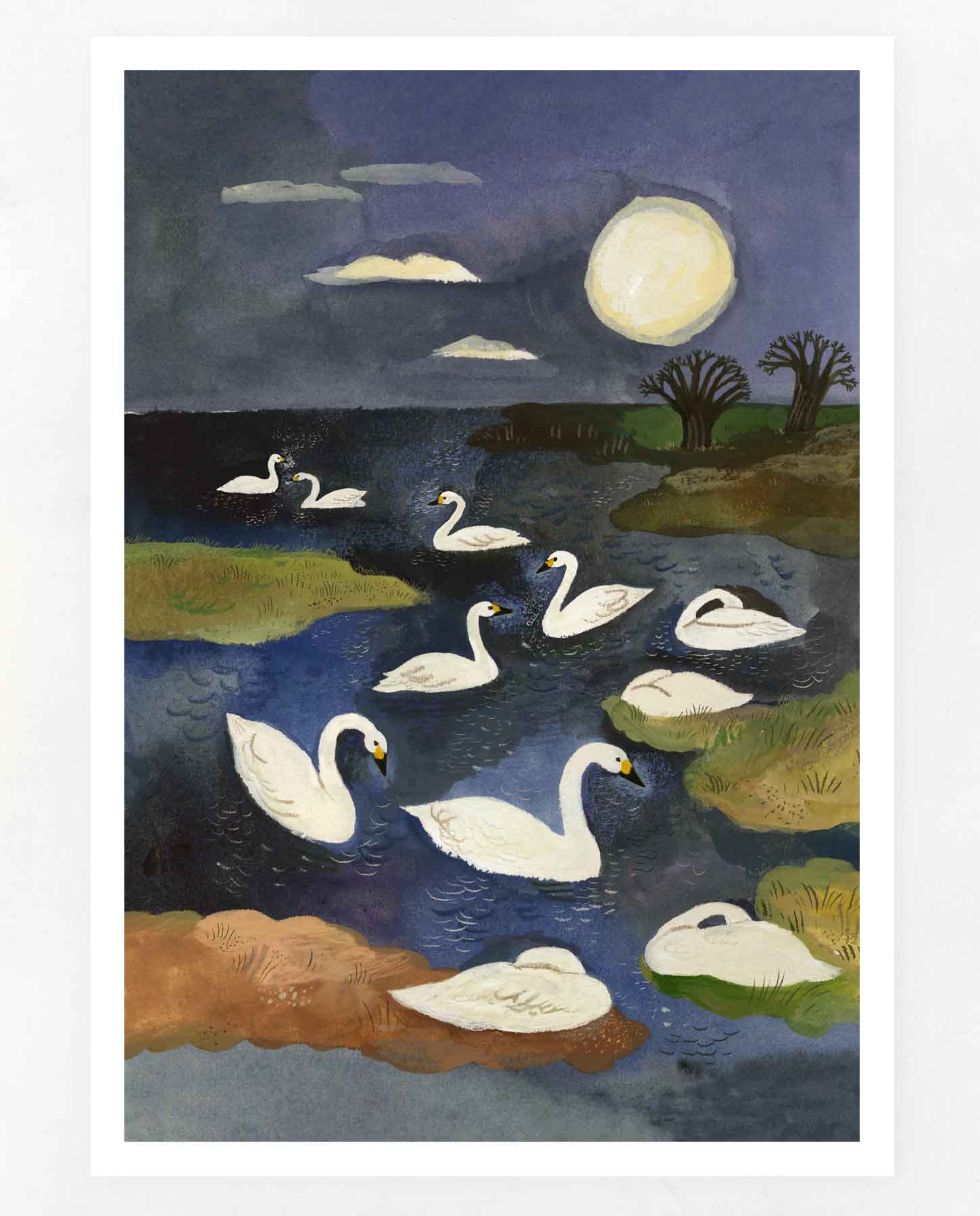 PREORDER Bewick Swans print